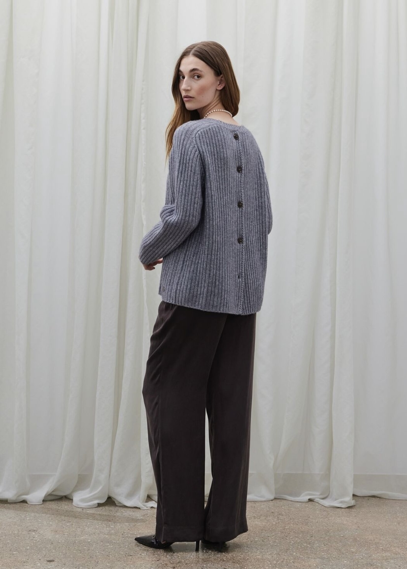 Giselle Cape Merino Wool Grey Melange