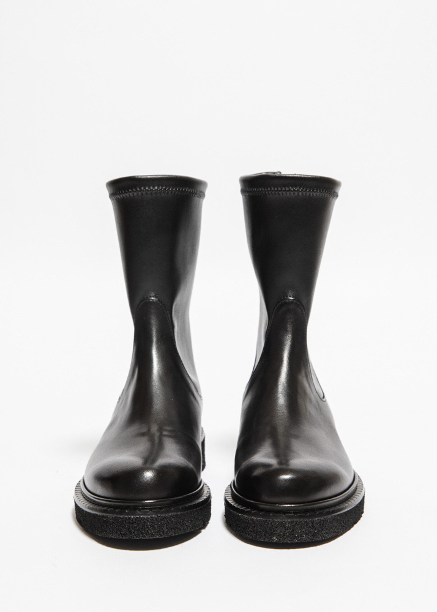 Zwart Lederen Laarsje op Zwarte Zool