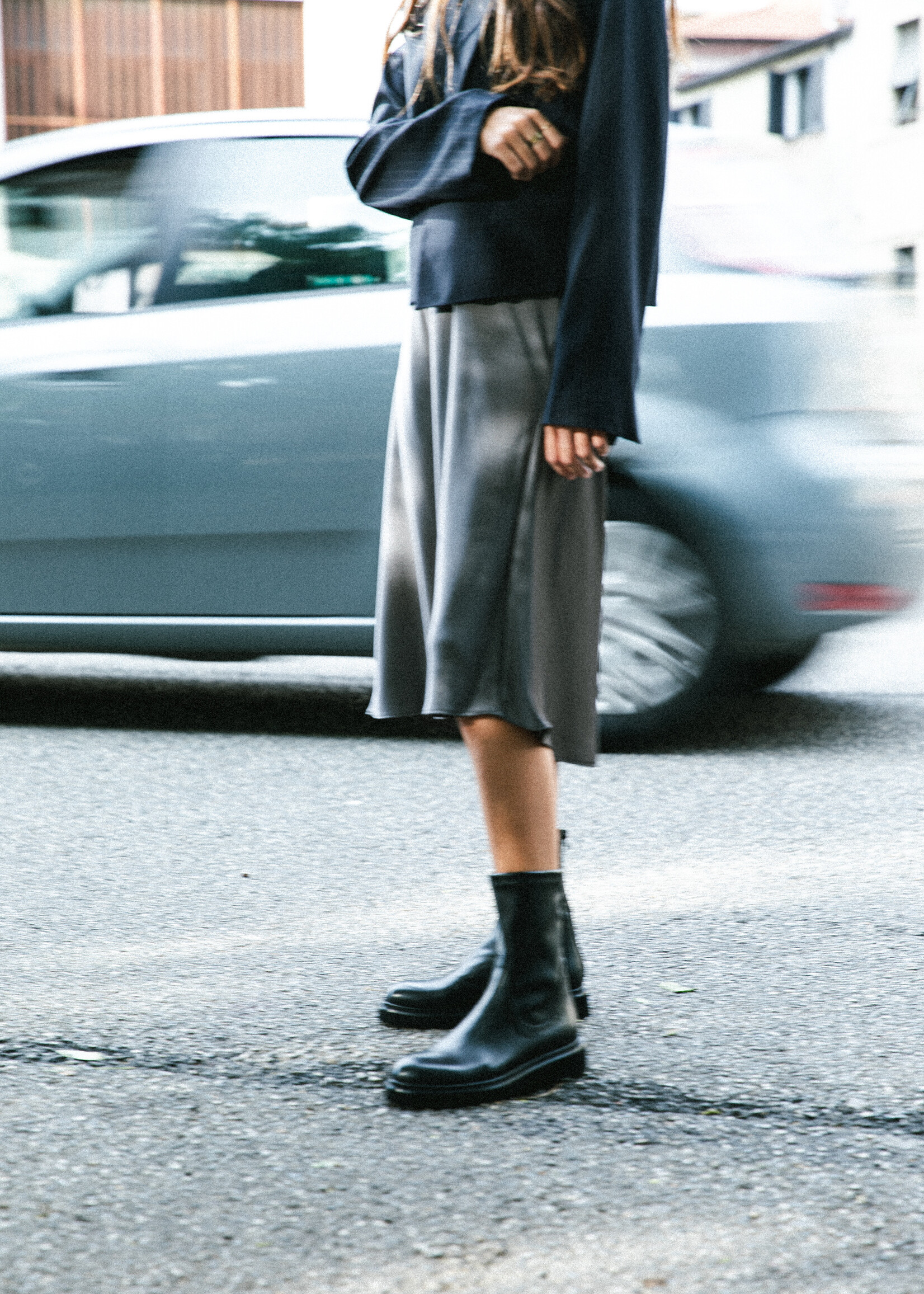 Zwart Lederen Laarsje op Zwarte Zool