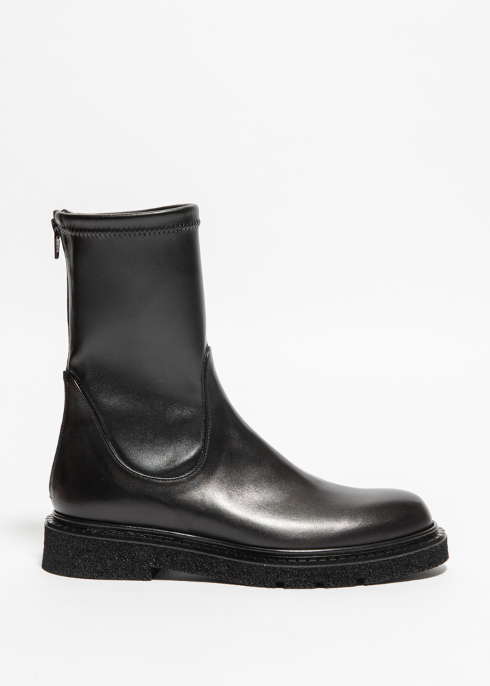 Zwart Lederen Laarsje op Zwarte Zool