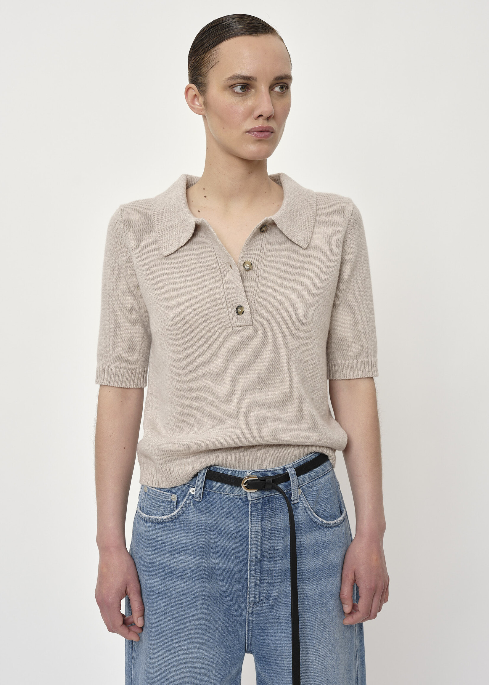 Alberto Knit Polo Blouse