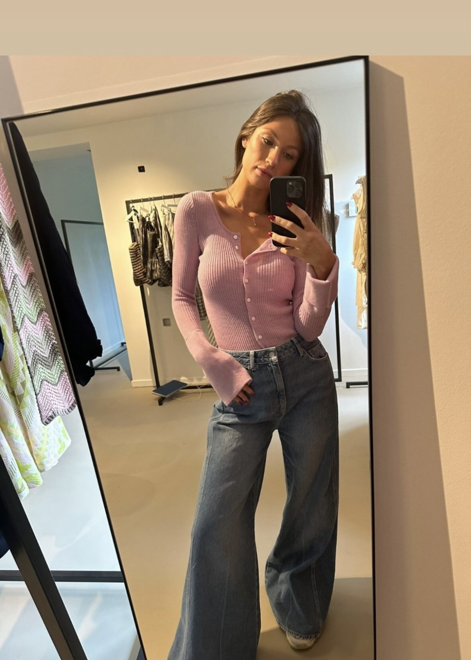 Liw Knit Cardigan Pink