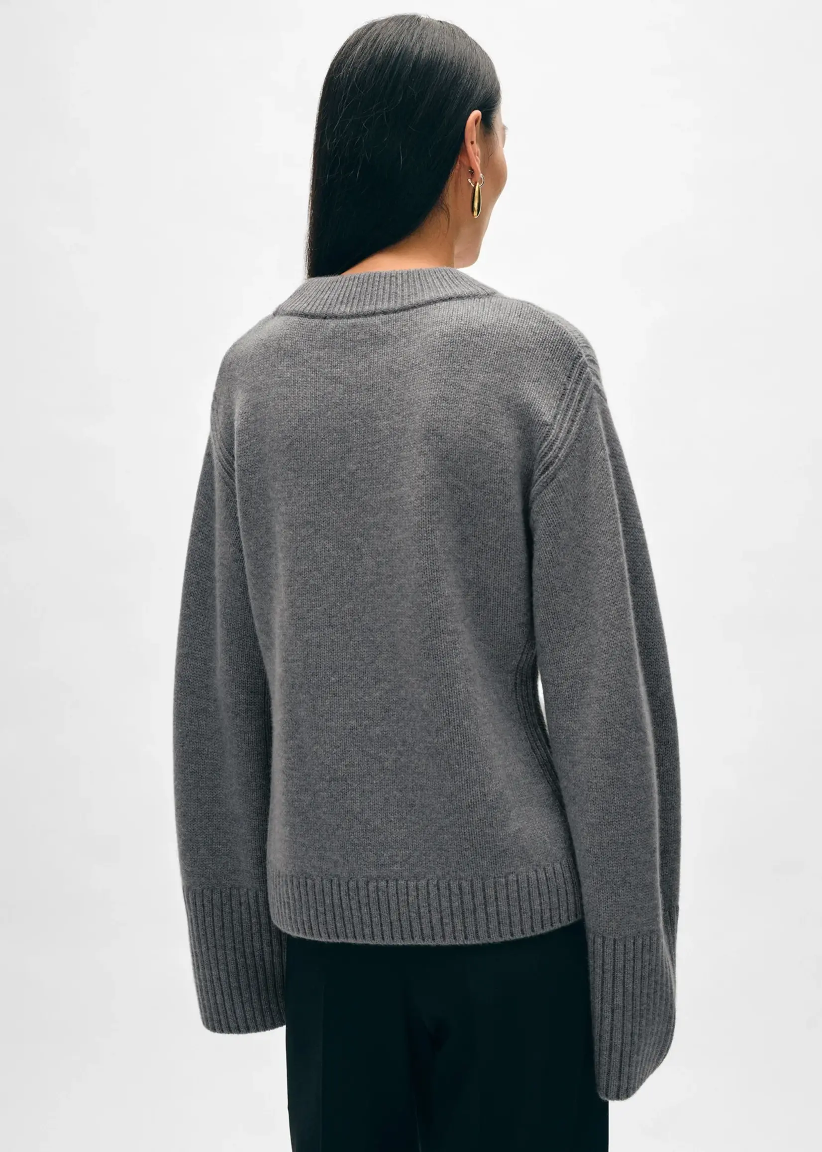 Cashmere Blend Waisted Crewneck