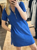 Blauwe jurk in badstof met rits