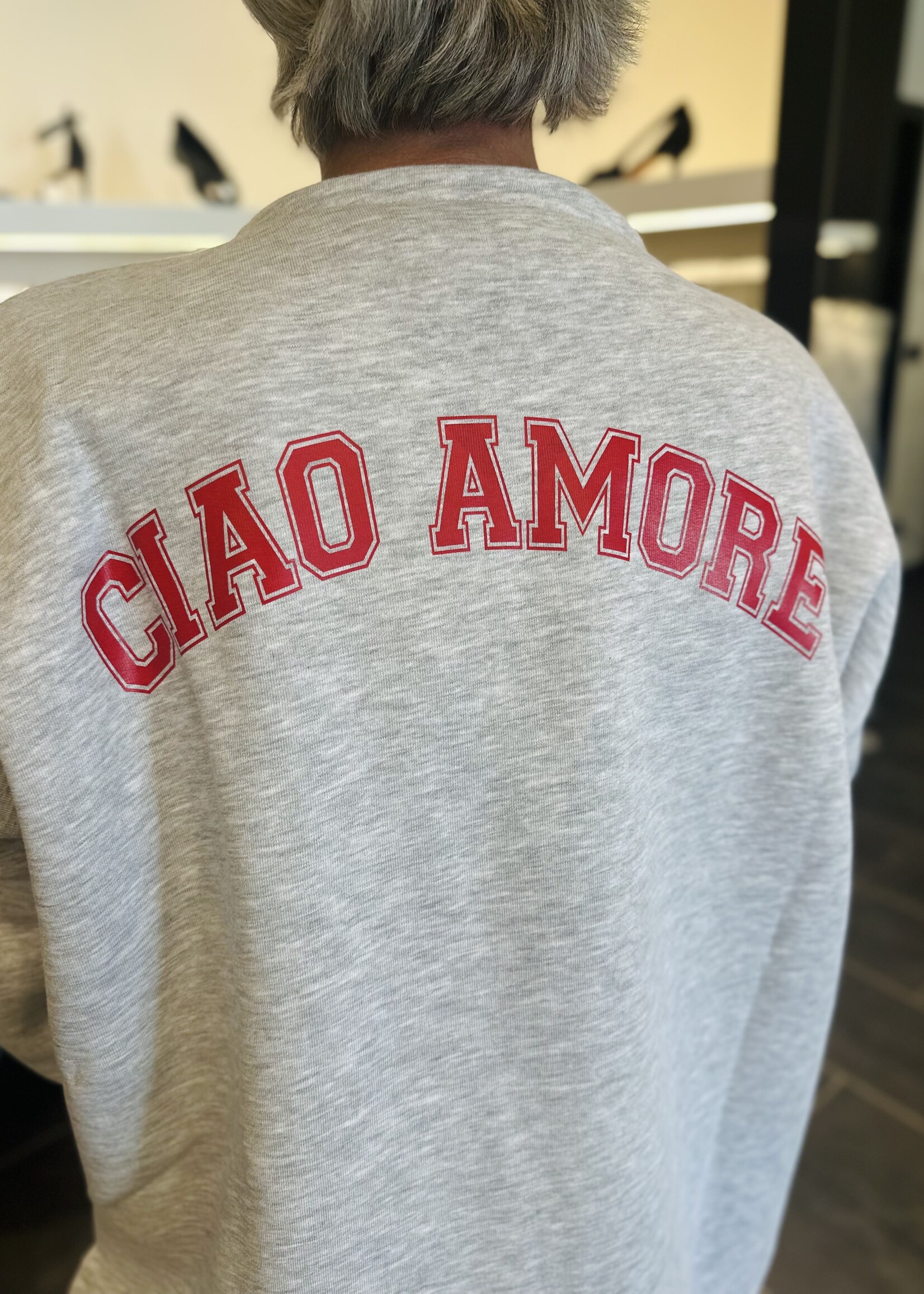 Crewneck Sweatshirt Ciao Amore Grey