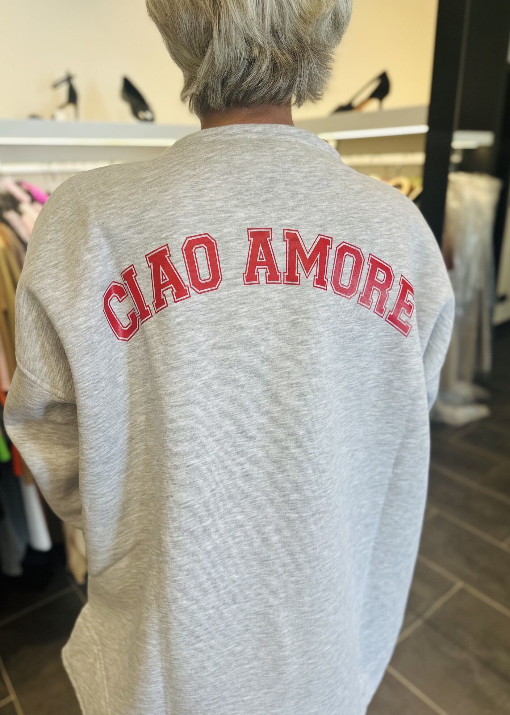 Crewneck Sweatshirt Ciao Amore Grey