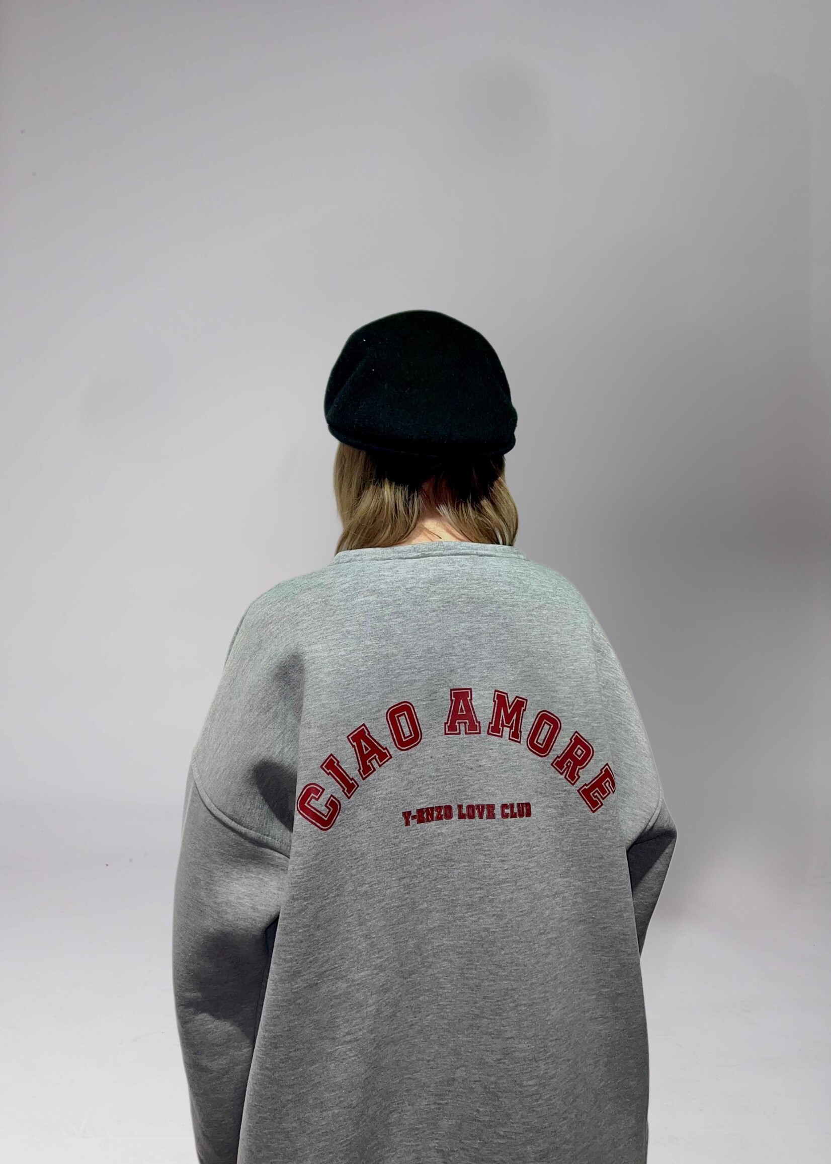 Crewneck Sweatshirt Ciao Amore Grey