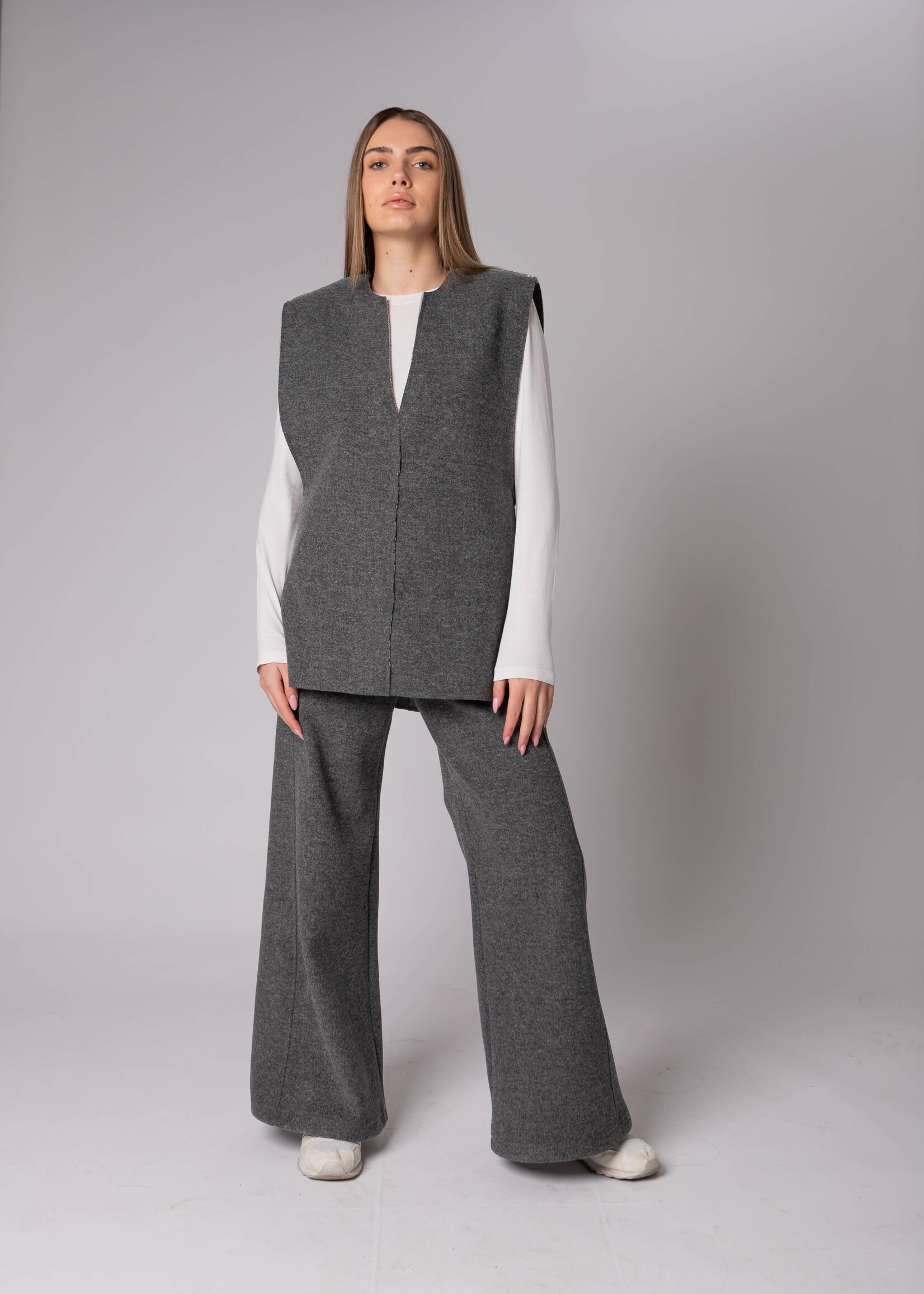Iride Explorer Wool Sweatshirt Gilet Grey