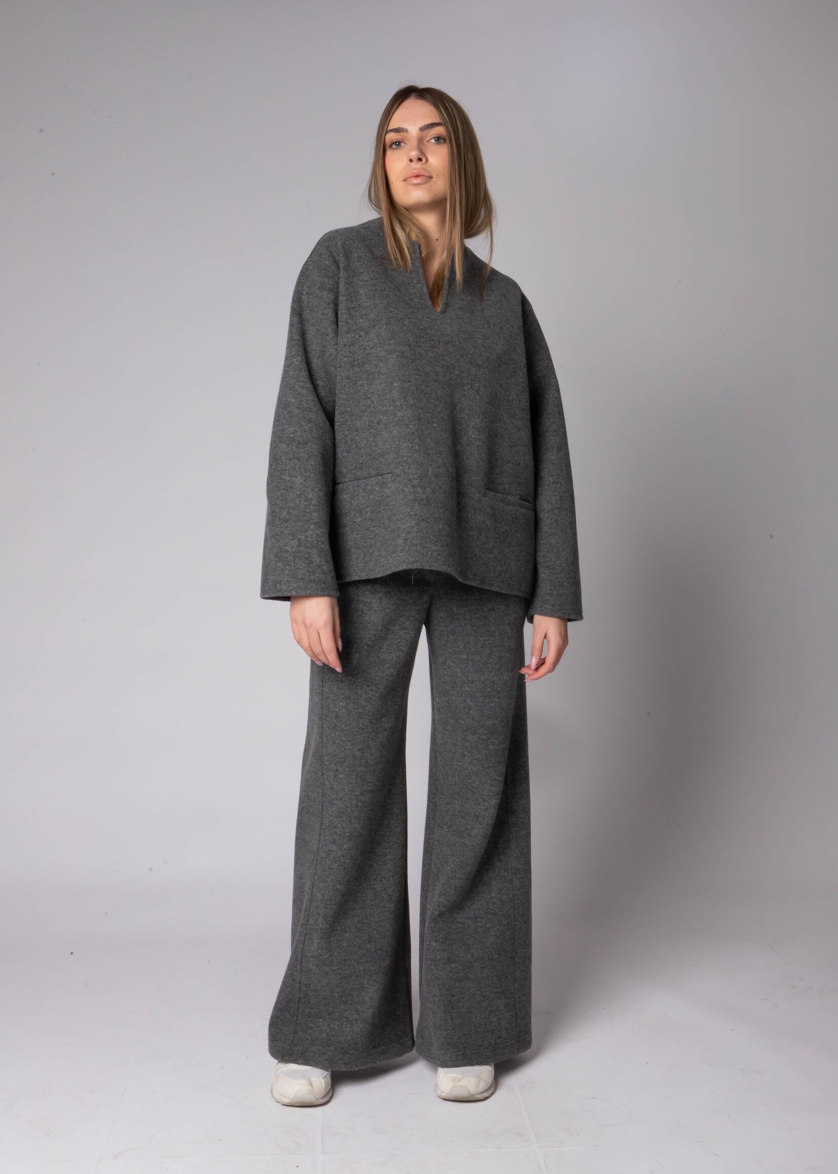 Chloe Wool Sweatshirt Blouse Grey