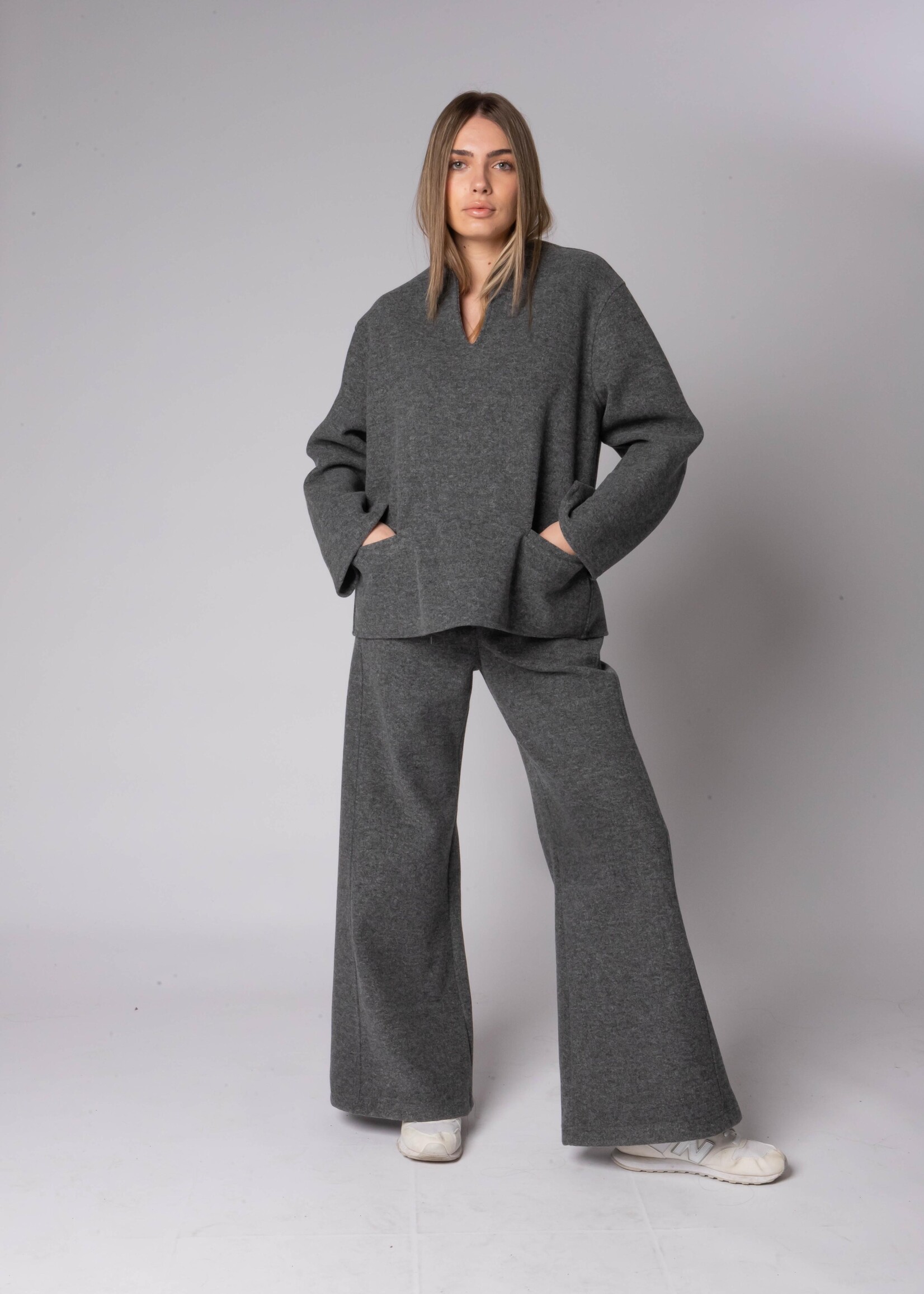 Chloe Wool Sweatshirt Blouse Grey