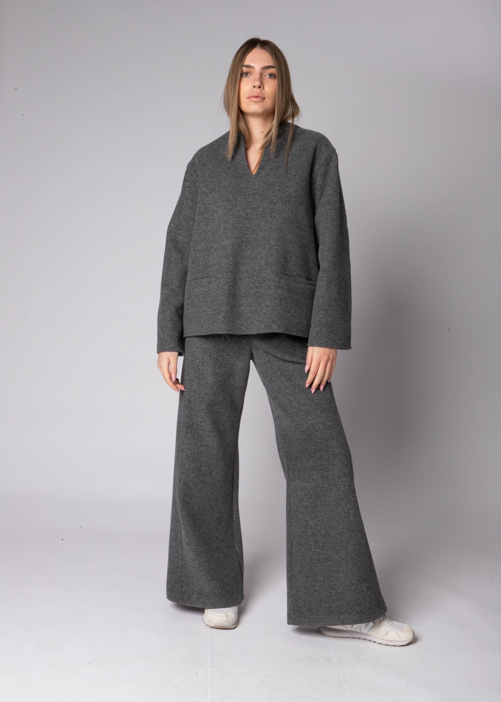 Chloe Wool Sweatshirt Blouse Grey