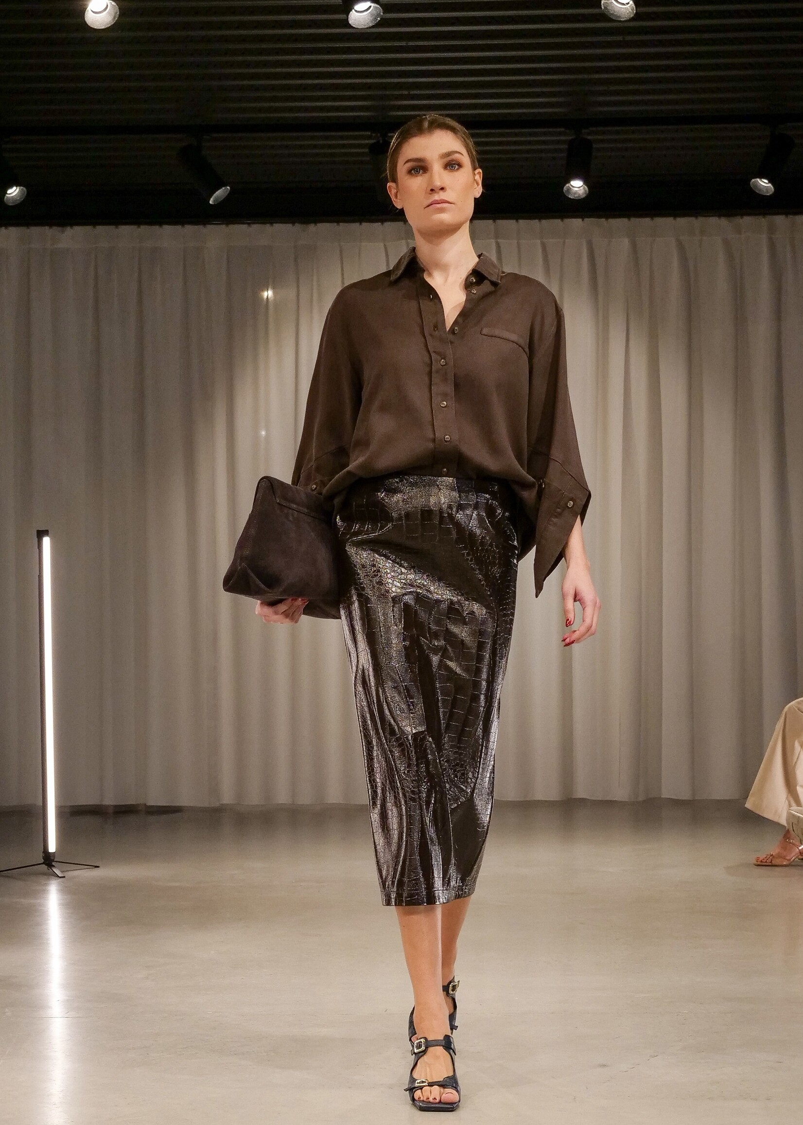 Skirt Cleo Croco Chocolat