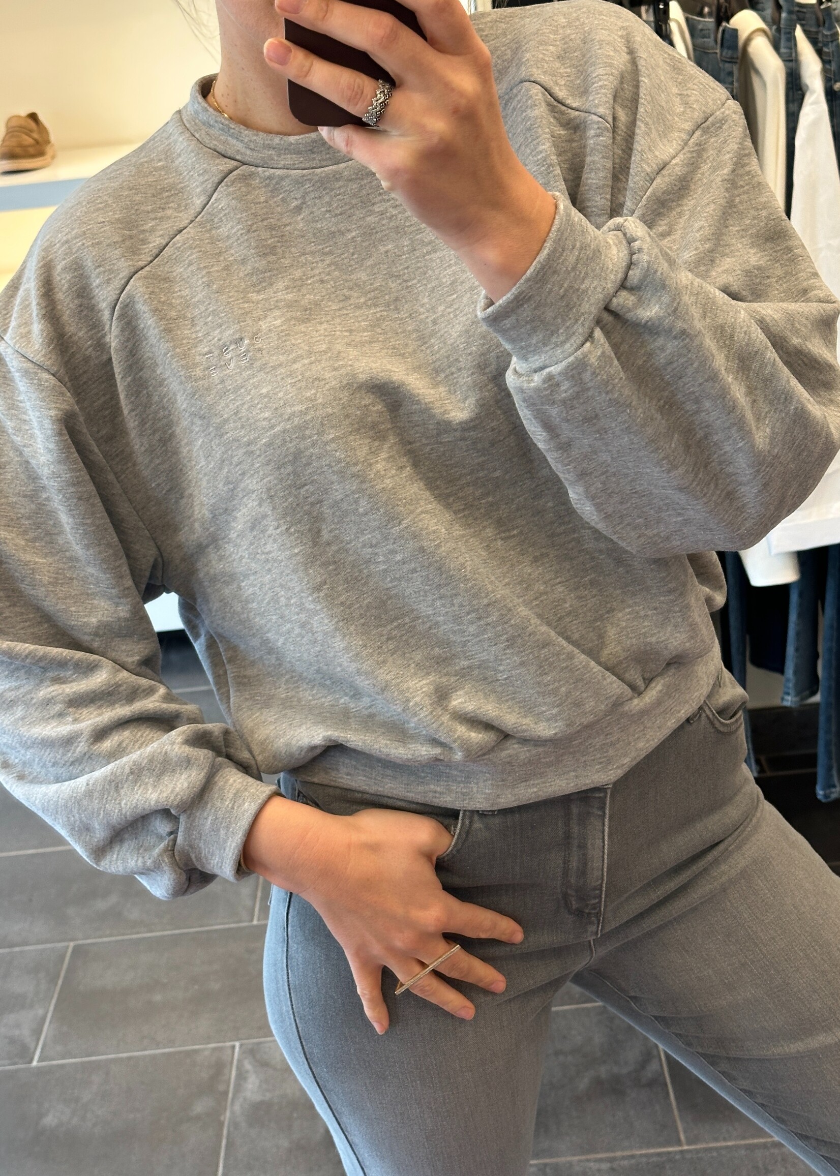 Pull Pia Terry Grey Melange