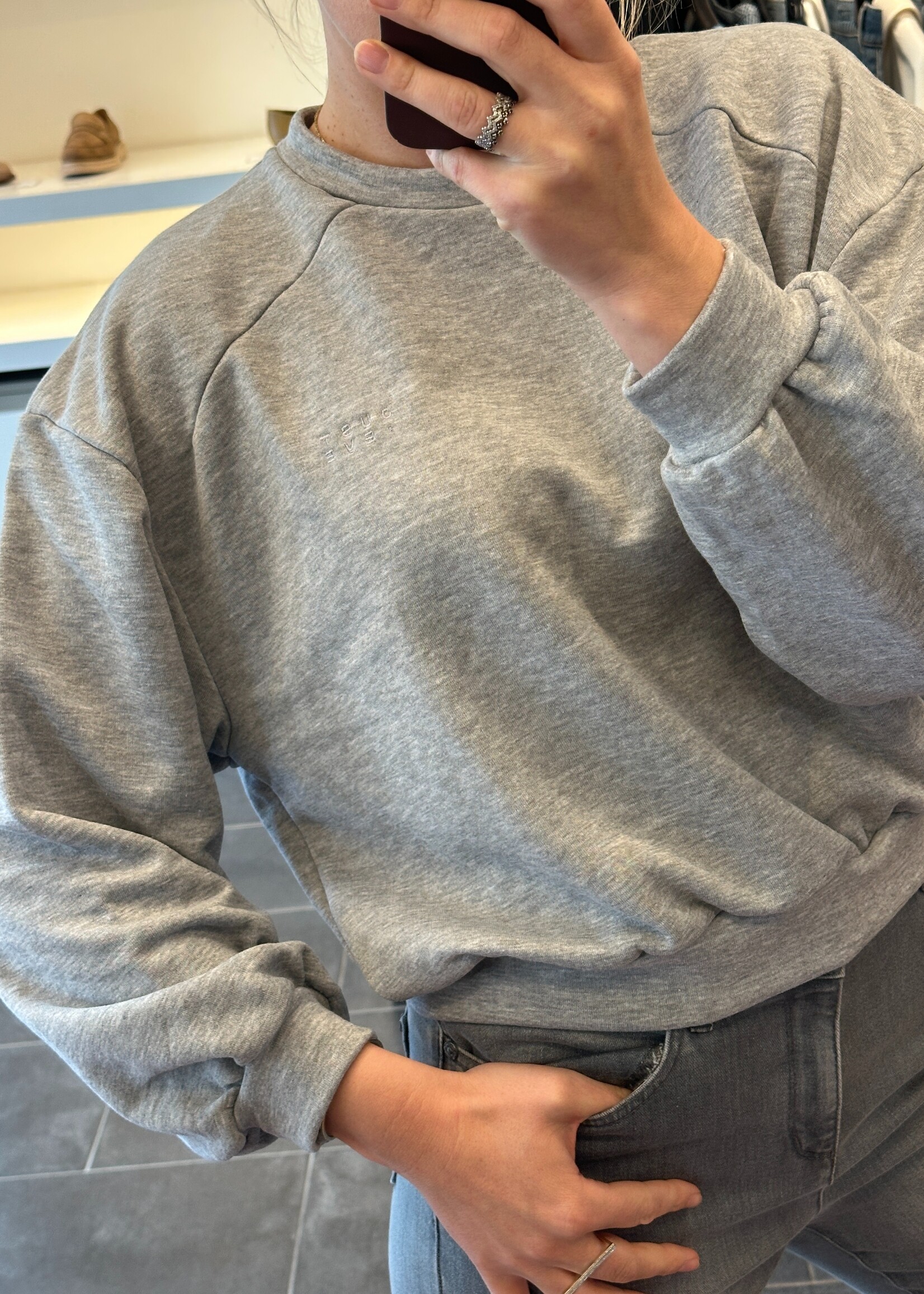 Pull Pia Terry Grey Melange