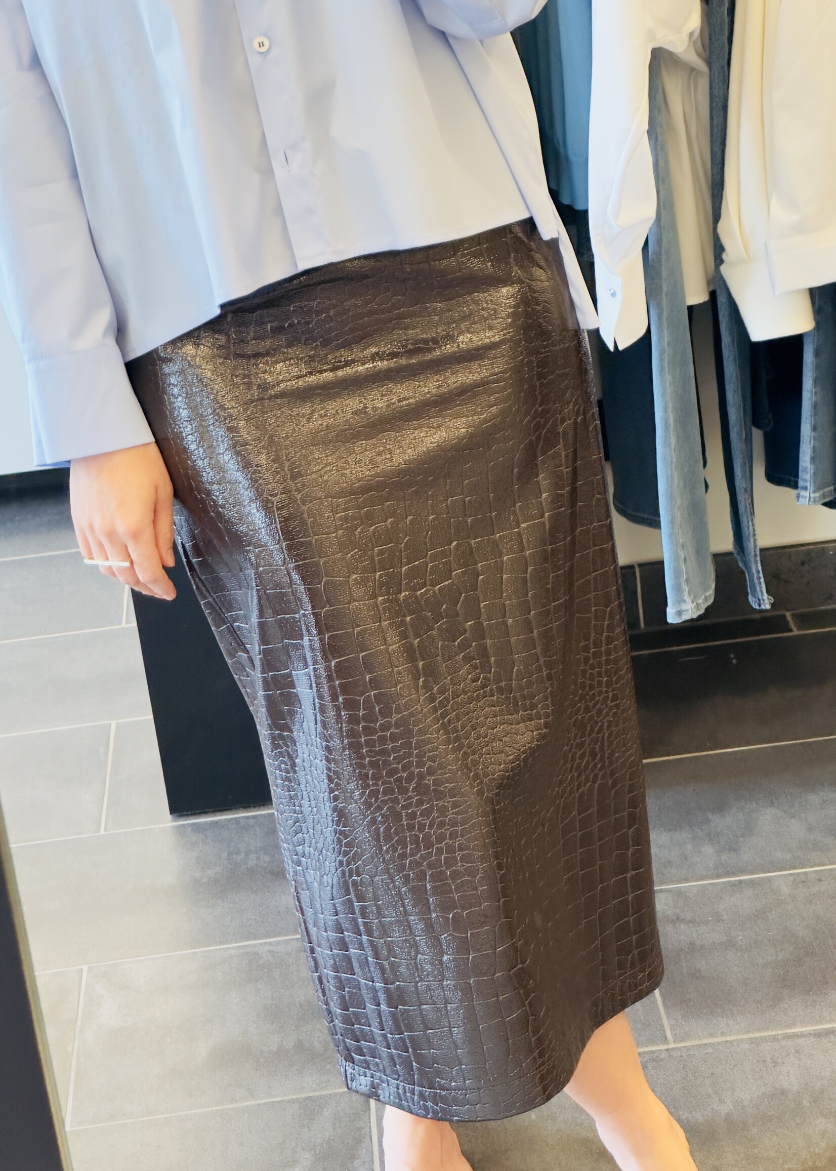 Skirt Cleo Croco Chocolat