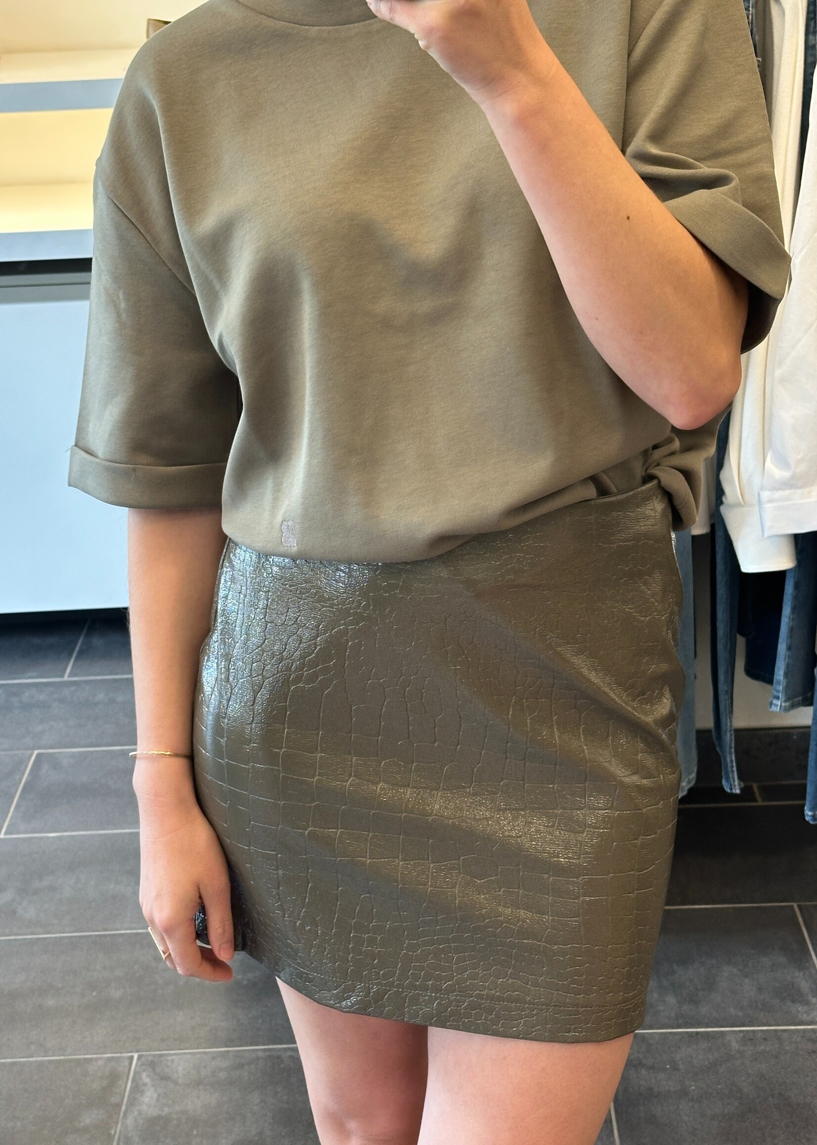 Skirt Cerelia Croco Faded Green