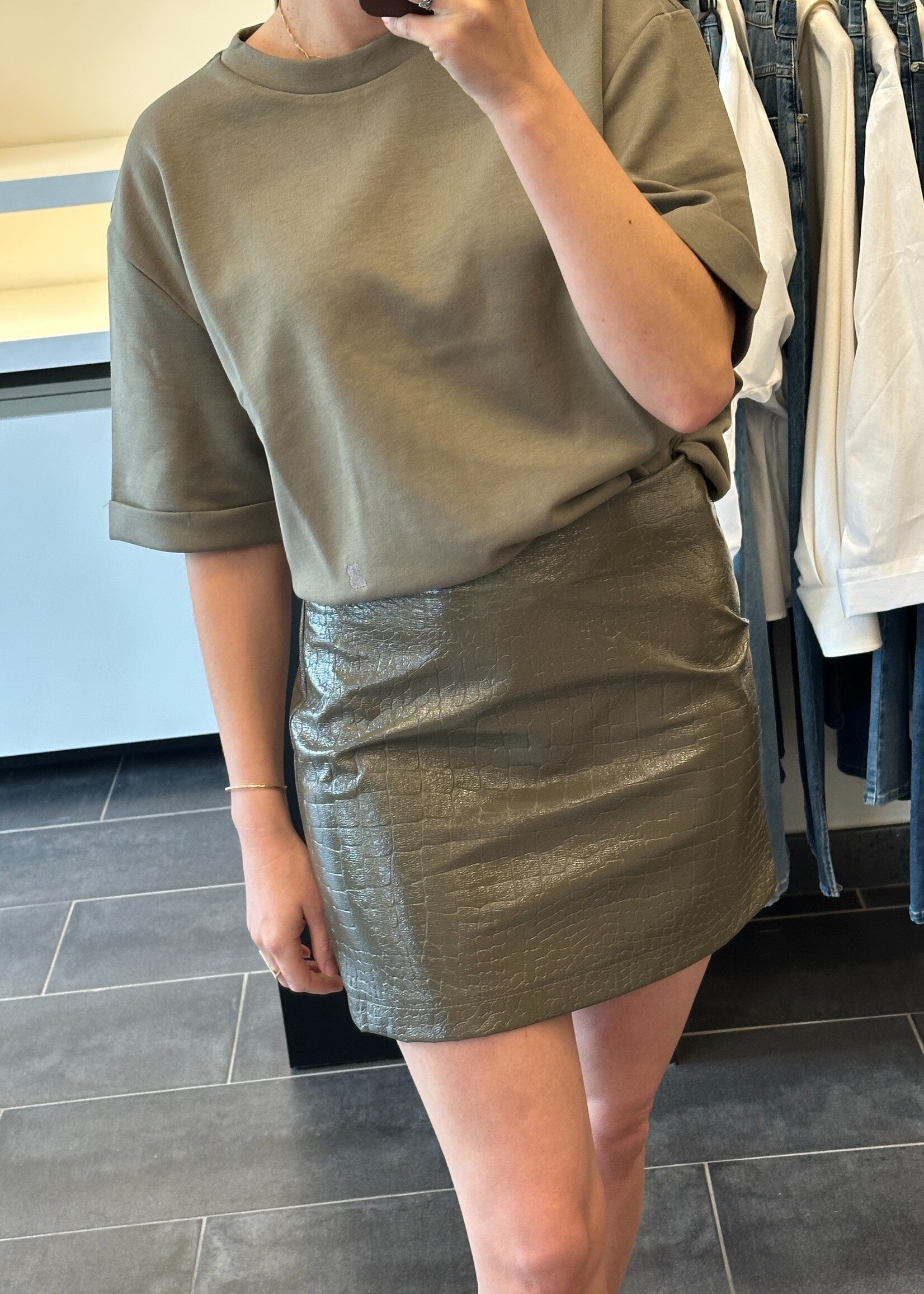 Skirt Cerelia Croco Faded Green