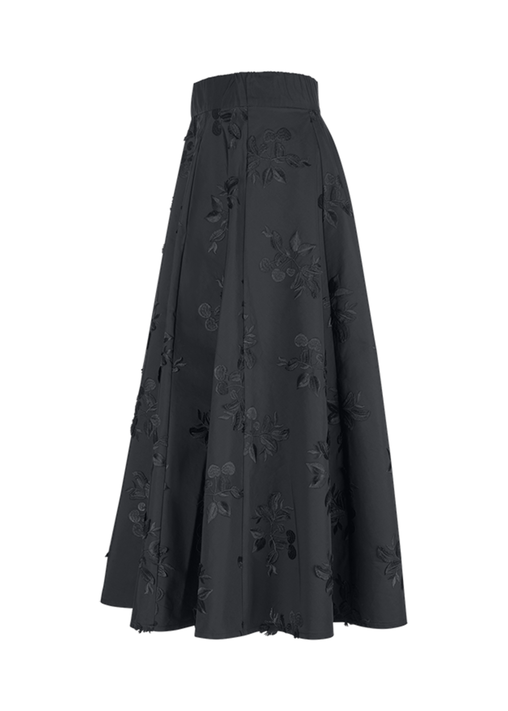 Geborduurde Zwarte Midi Rok
