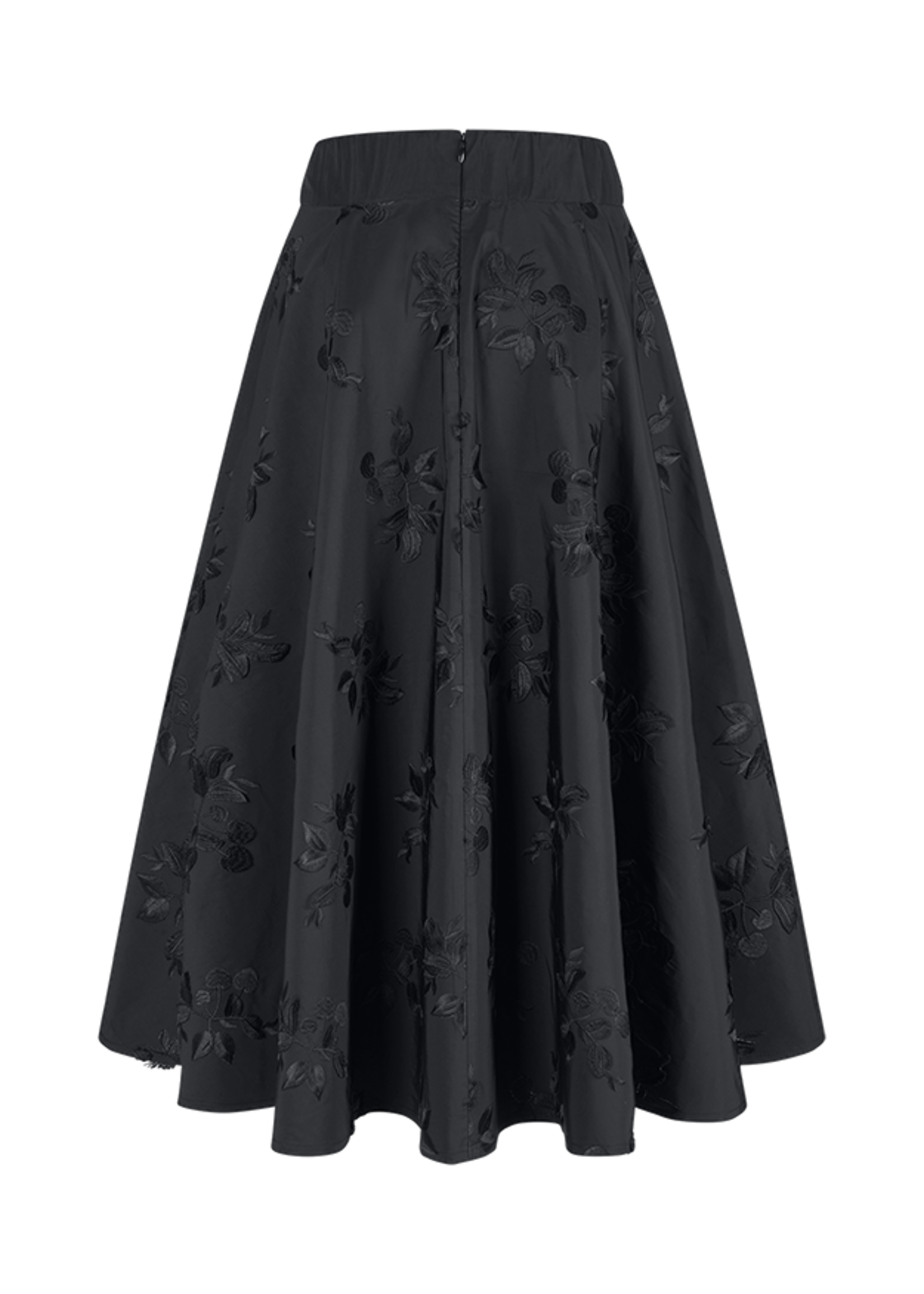 Geborduurde Zwarte Midi Rok