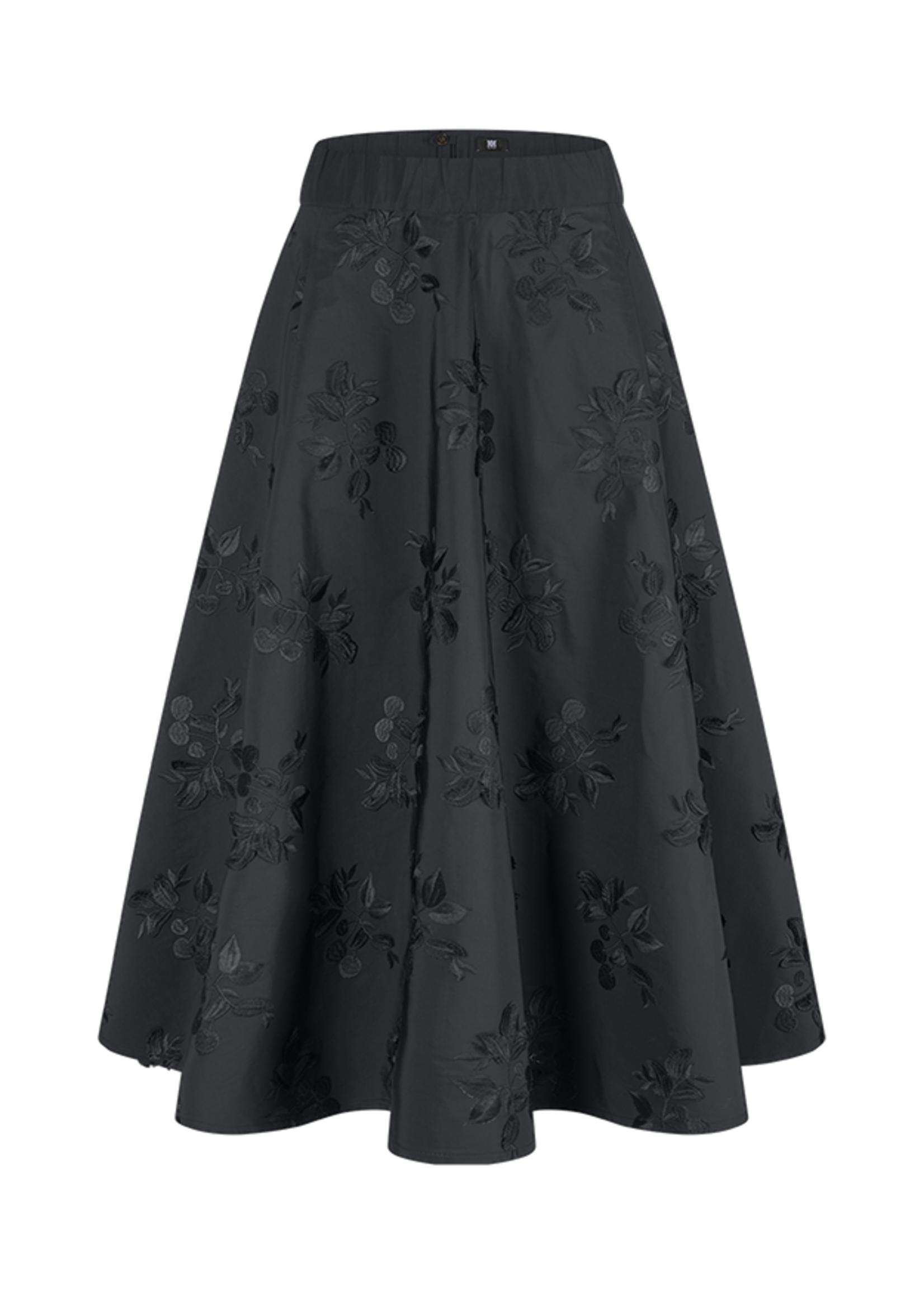 Geborduurde Zwarte Midi Rok