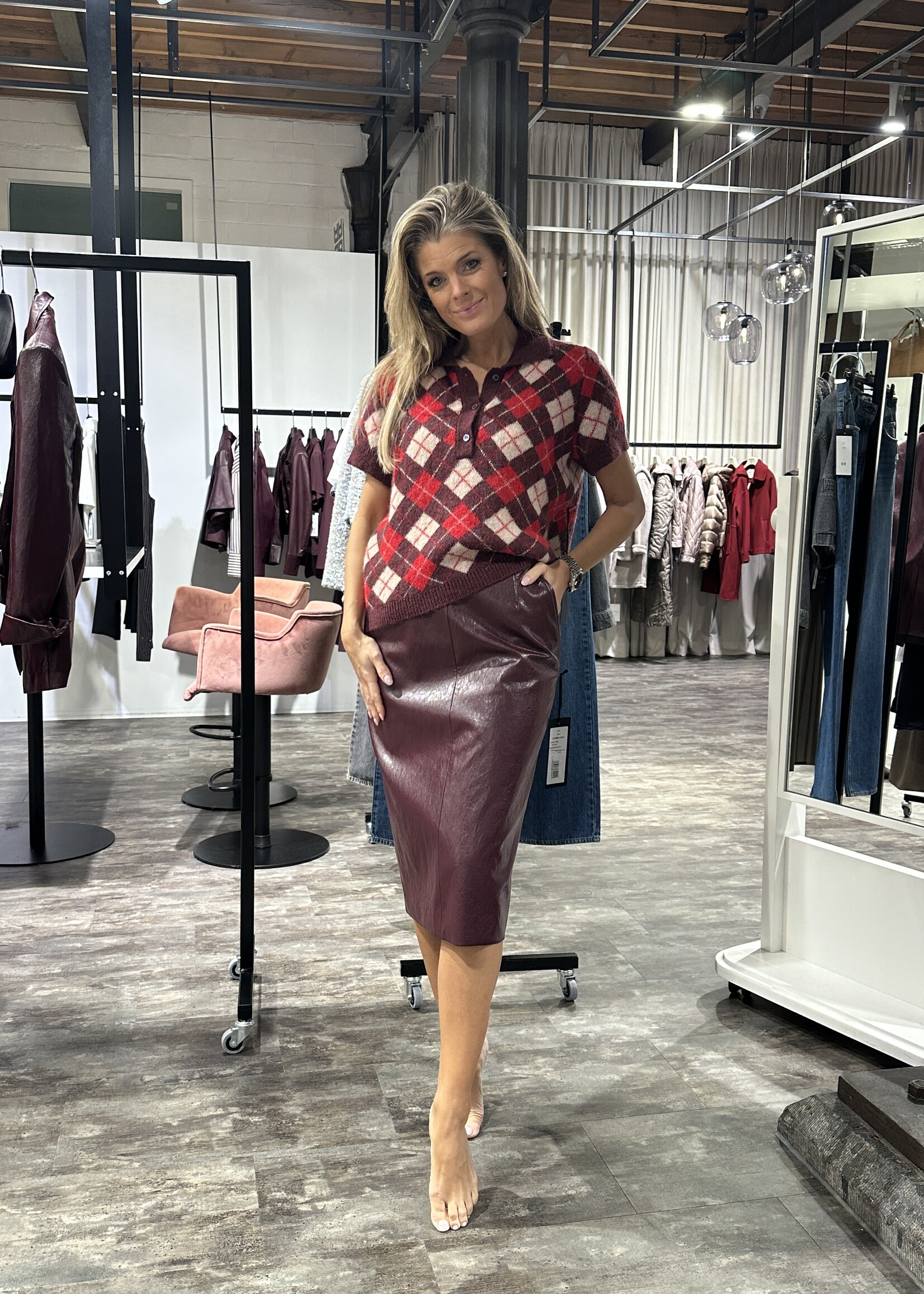 Pullover Knitted Patterned Polo