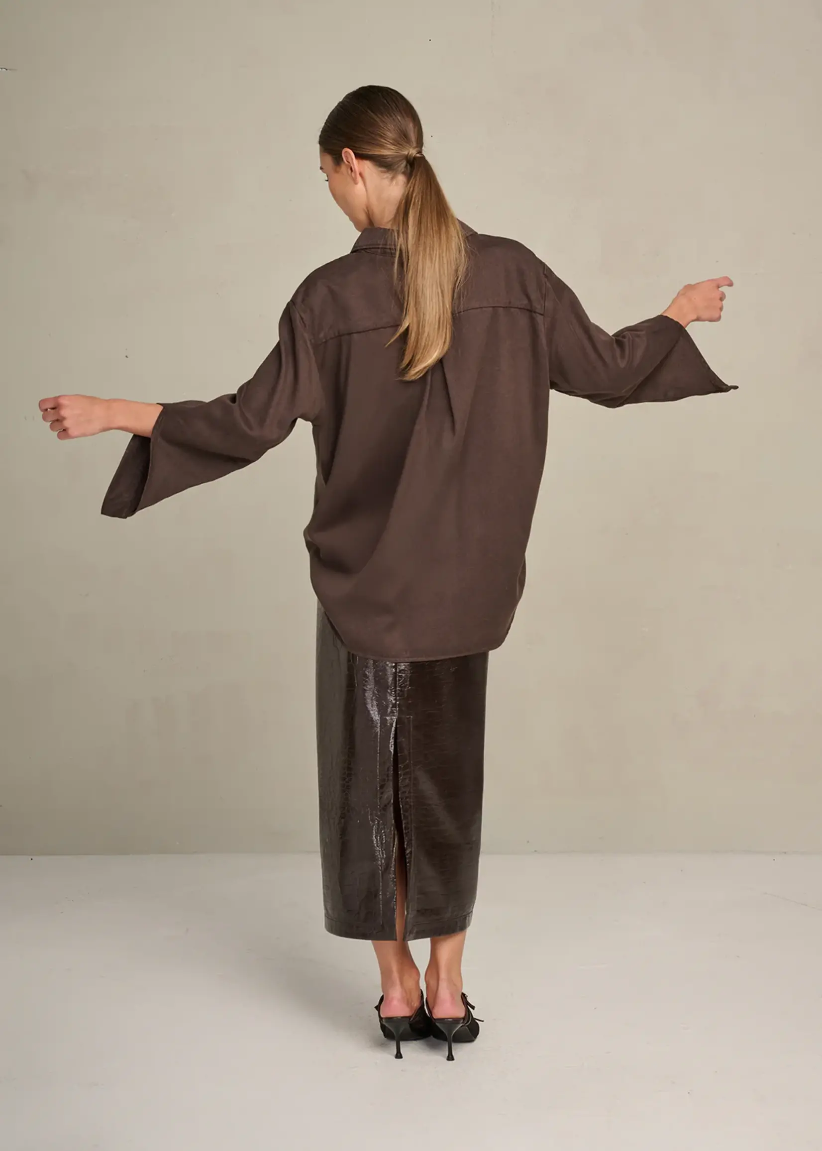 Skirt Cleo Croco Chocolat
