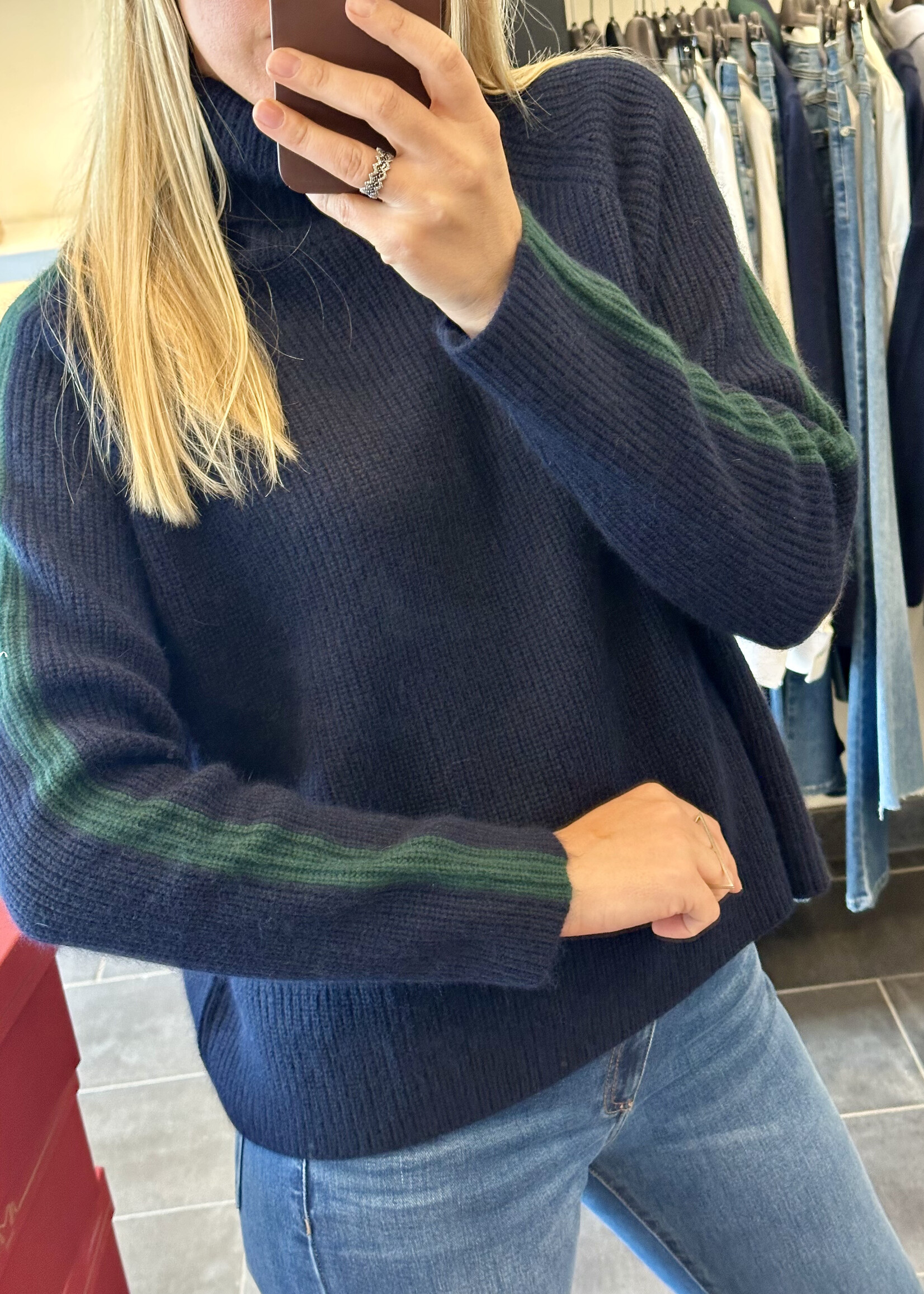 Pull Rule N°49 Woolmix Sapphire/Forest