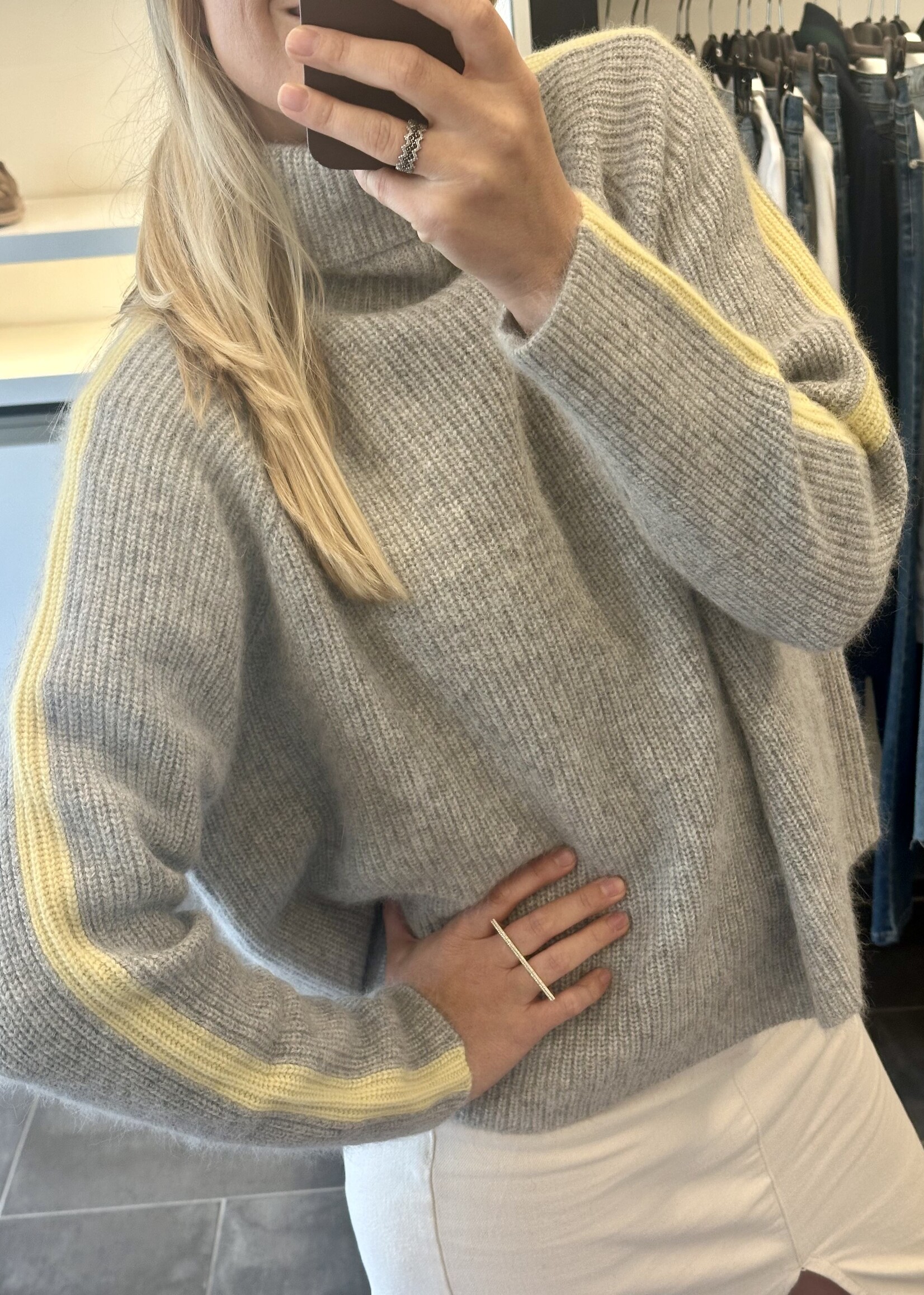 Pull Rule N°49 Woolmix Gray/Cream