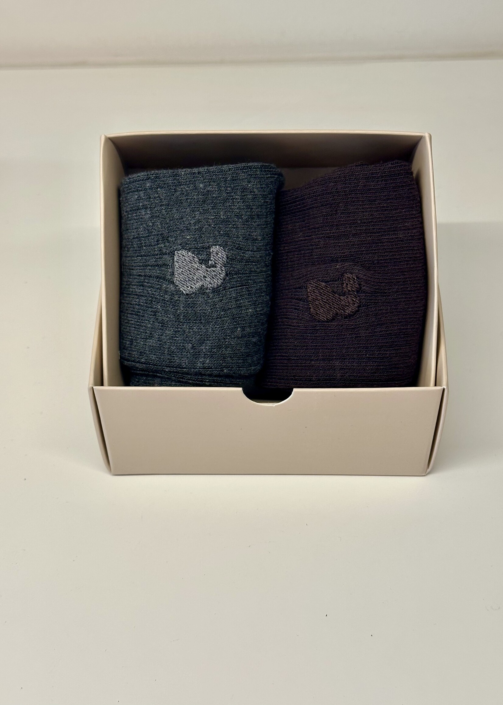 Zaira 2-pack Socks Cotton Blend Grey Melange/Chocolate