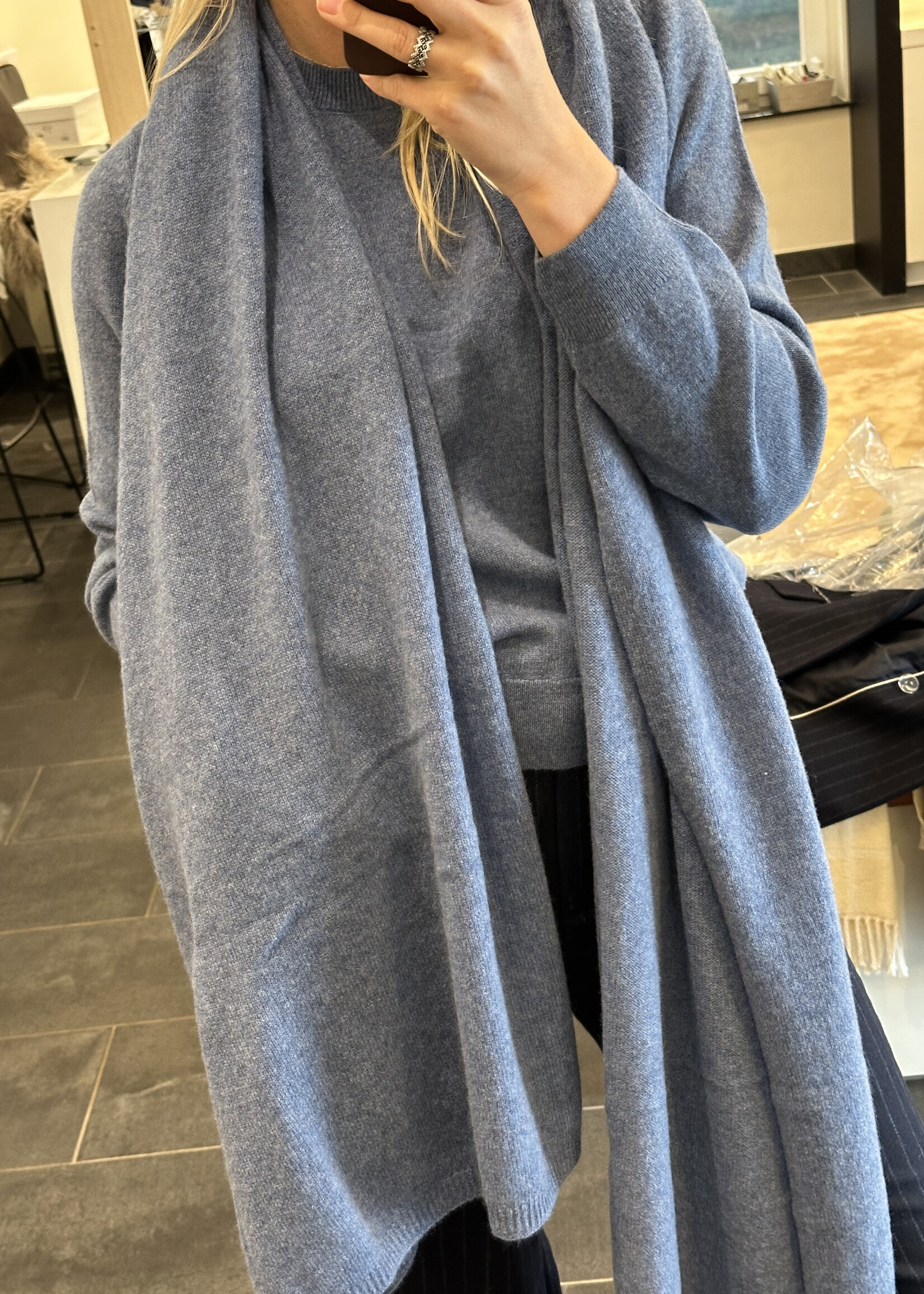 Scarf Atlas Cashmere Cloudy Blue