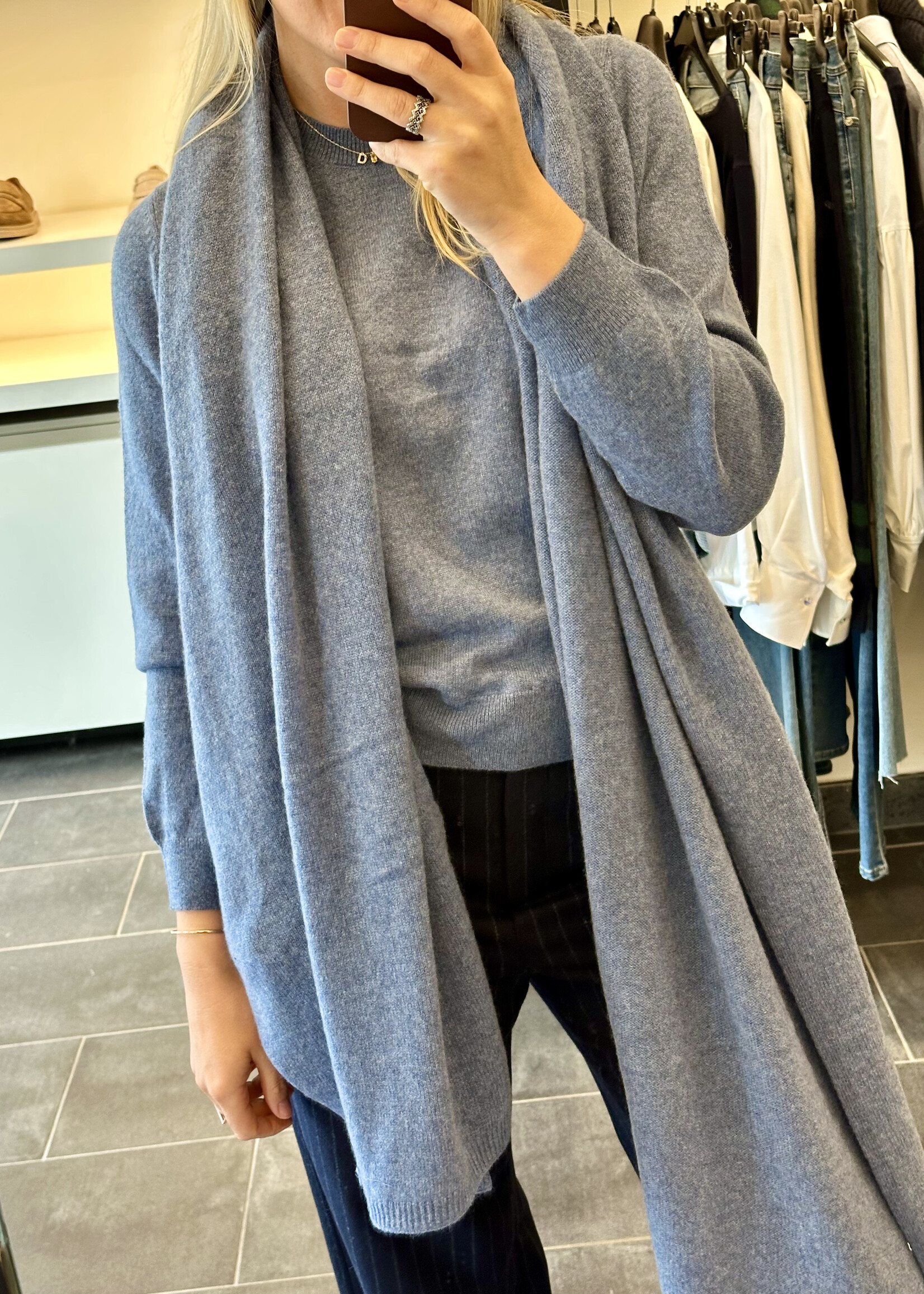 Scarf Atlas Cashmere Cloudy Blue