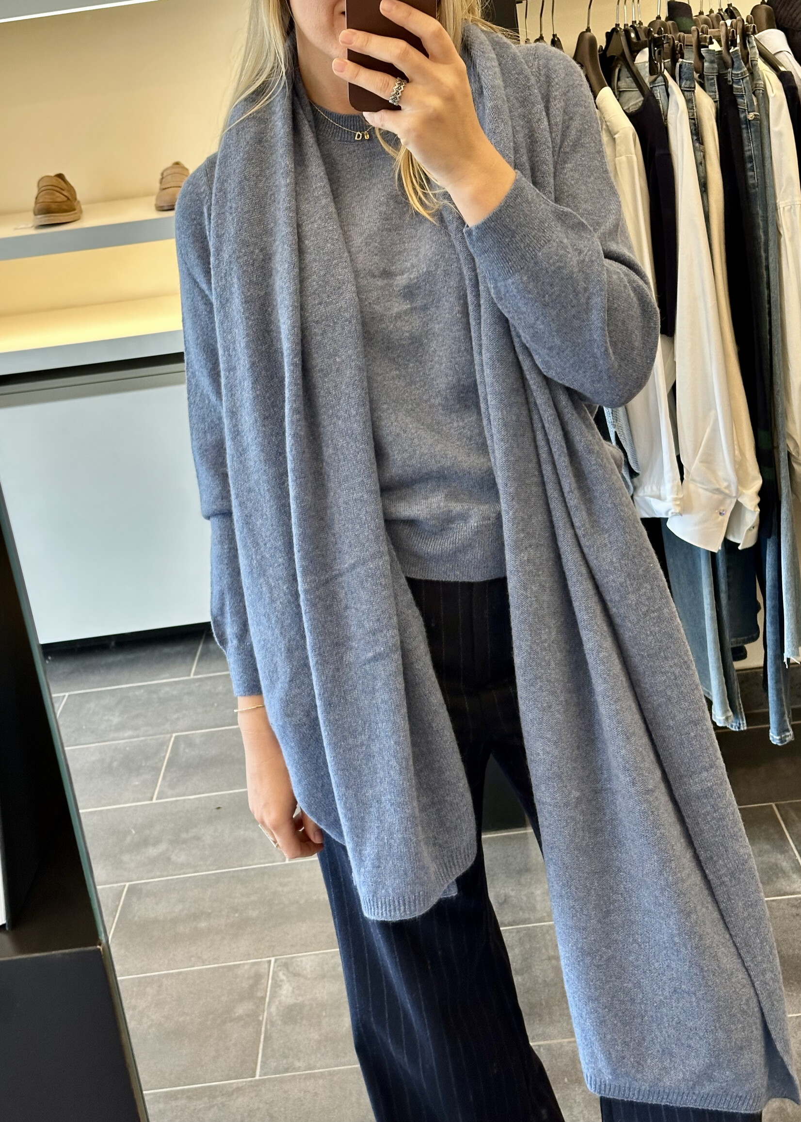 Scarf Atlas Cashmere Cloudy Blue