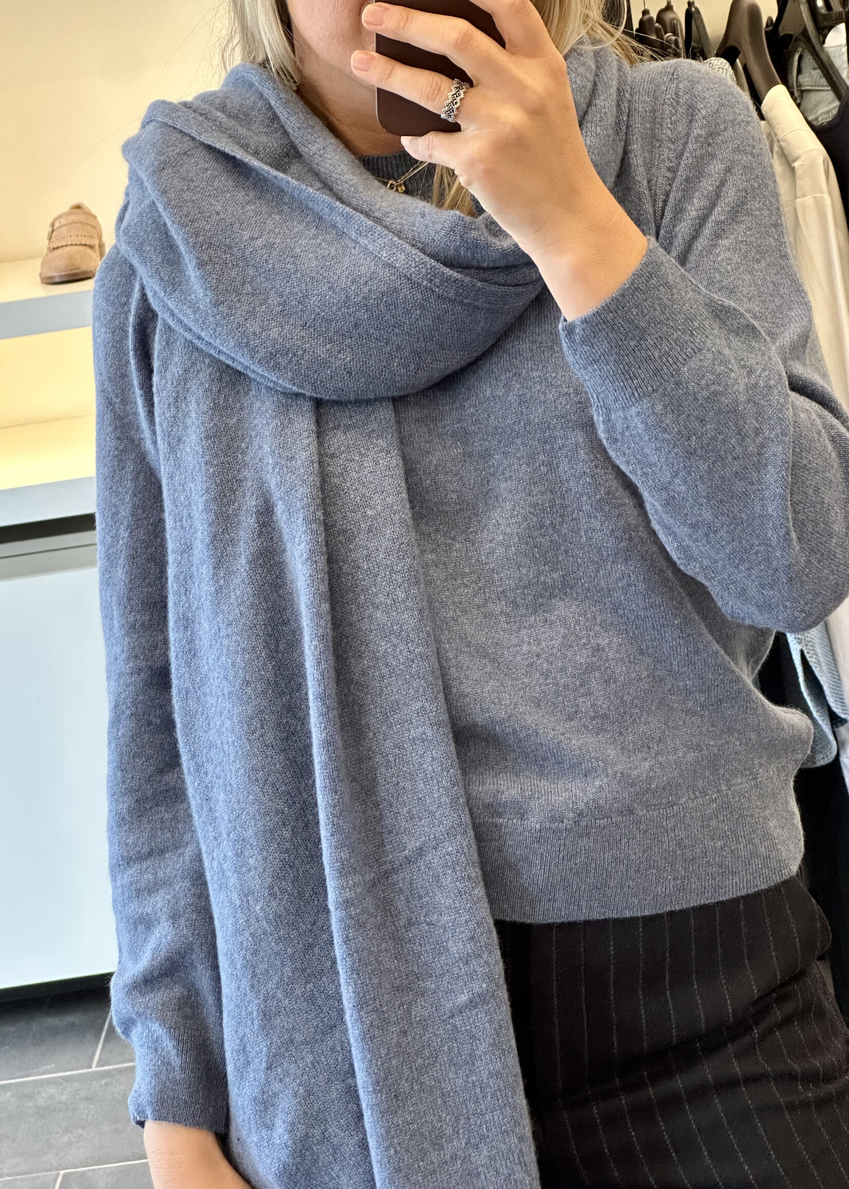 Scarf Atlas Cashmere Cloudy Blue