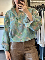Retro Blue Jacquard Vest