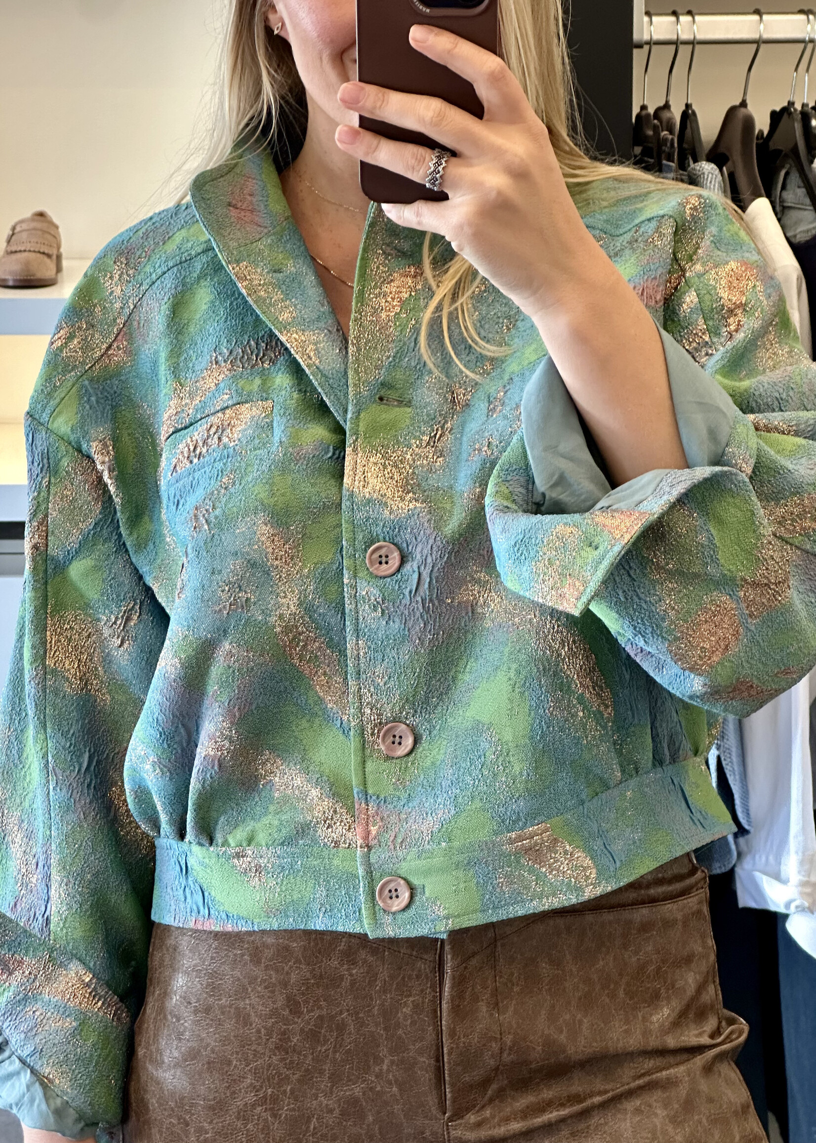 Retro Blue Jacquard Vest