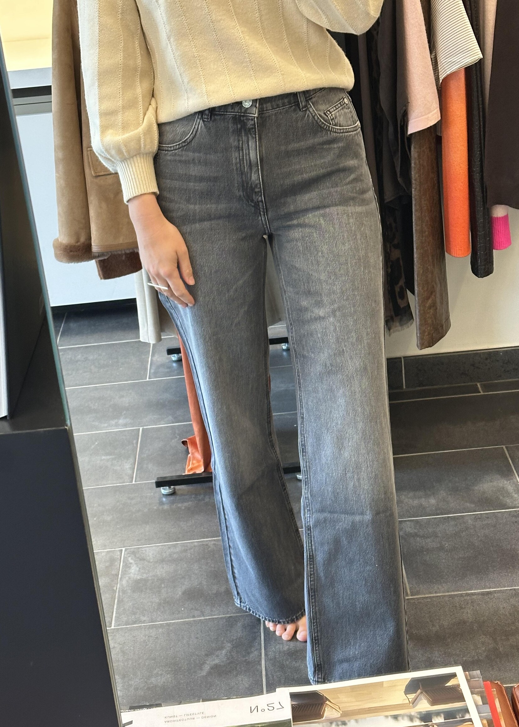 Mid Authentic Grey Pants Wide Fit