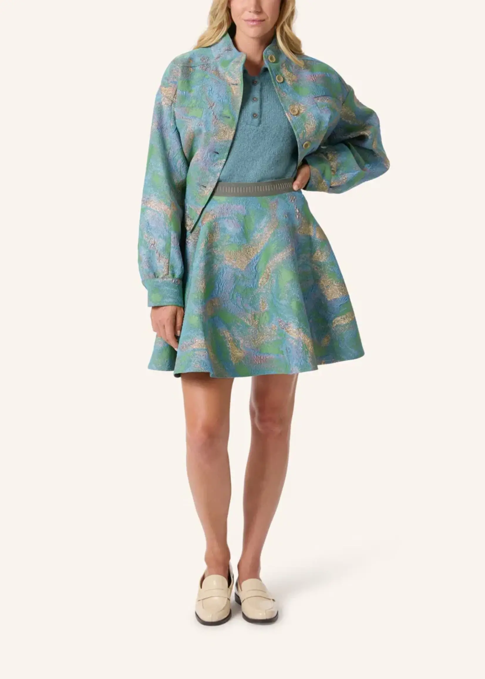 Retro Blue Jacquard Vest