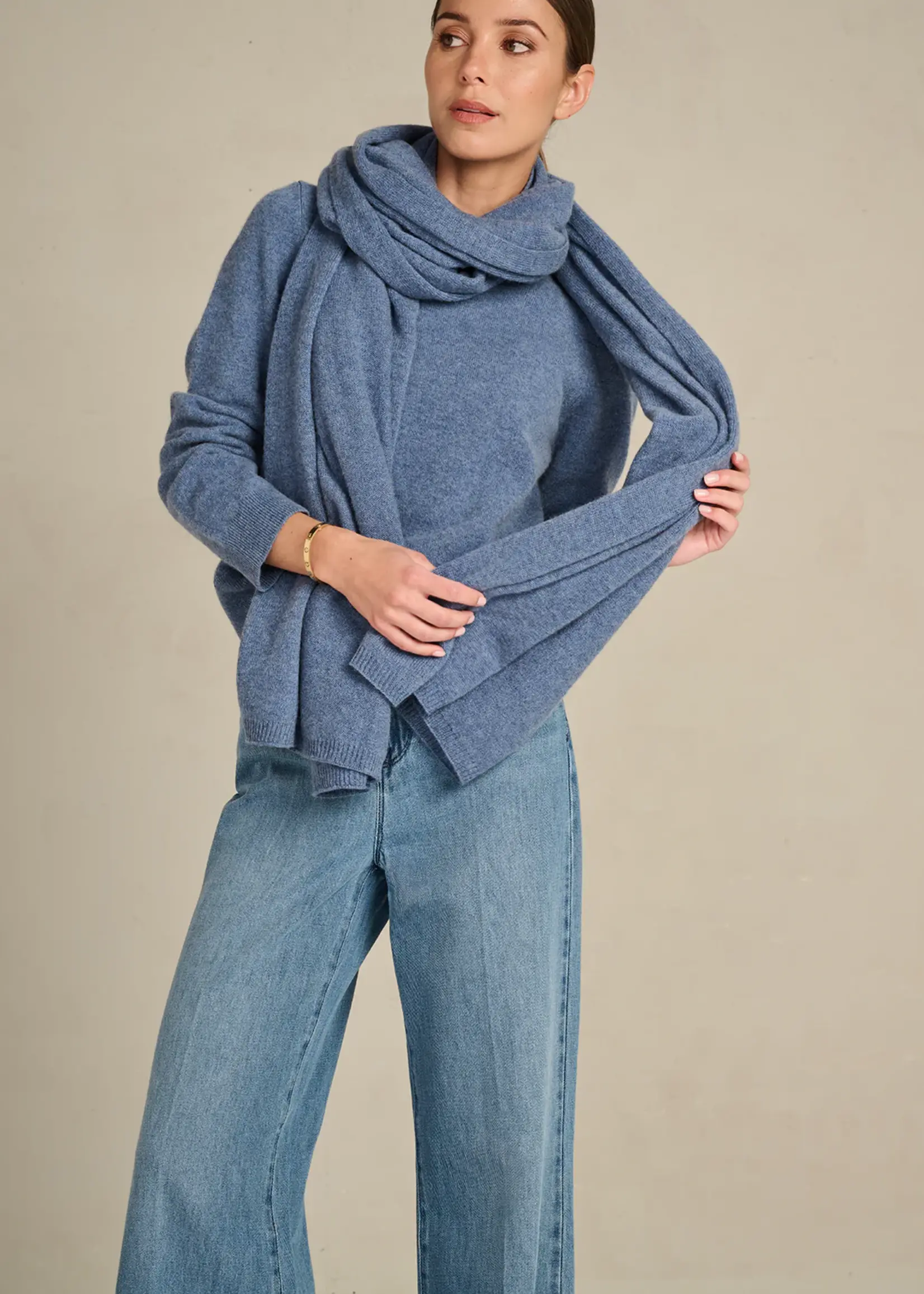 Scarf Atlas Cashmere Cloudy Blue