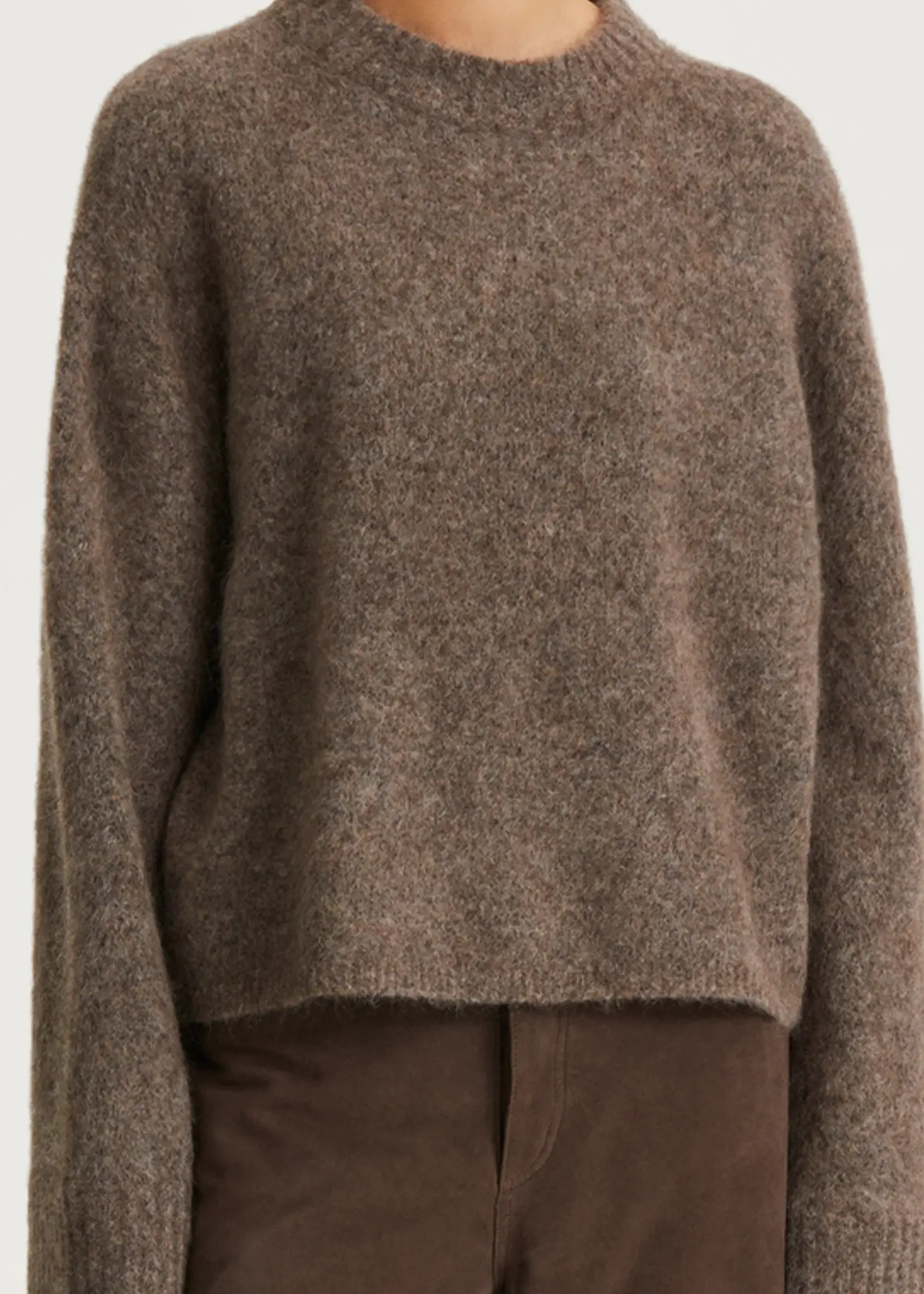 Niclas Short Sweater Brown Mohair Blend