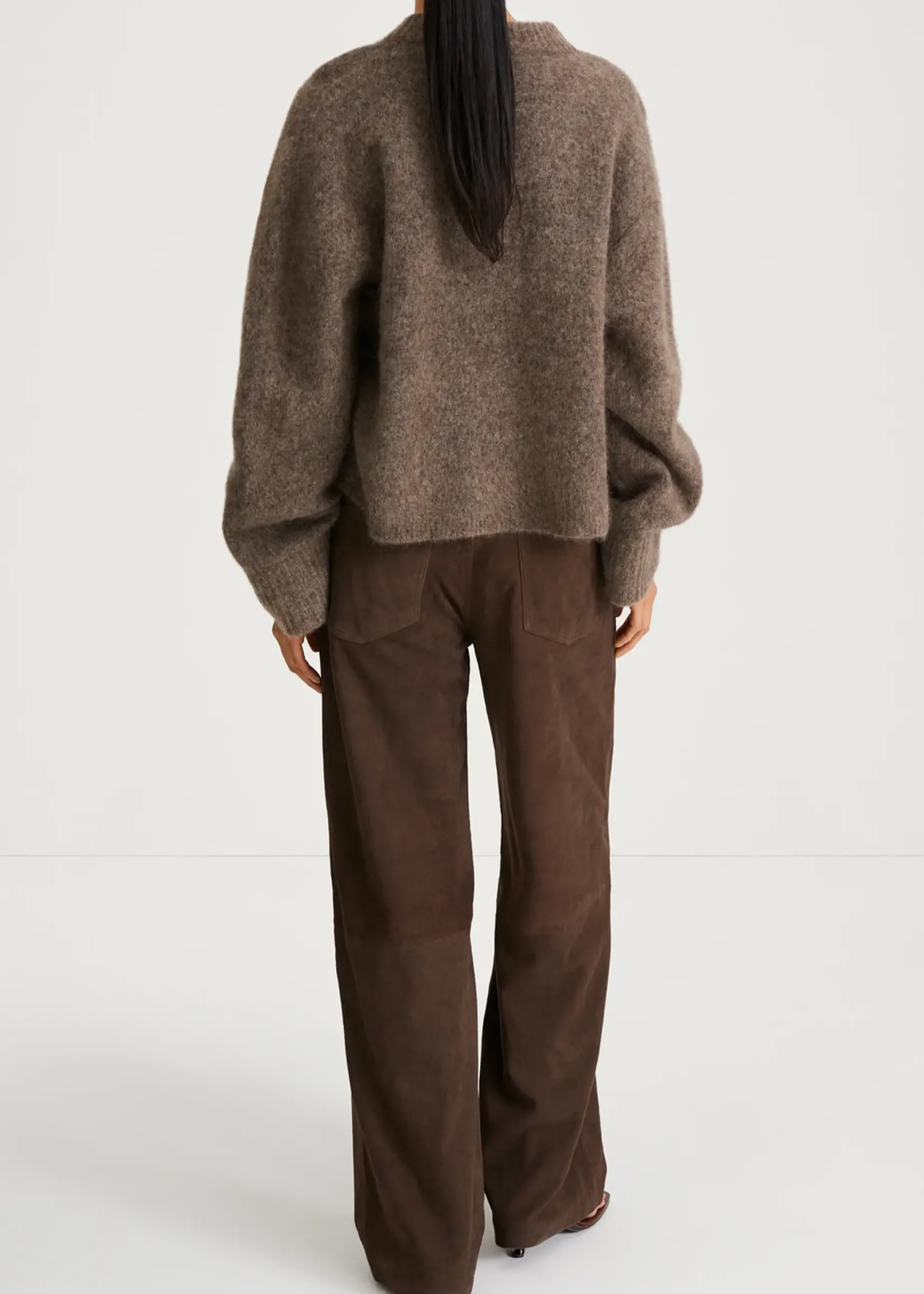 Niclas Short Sweater Brown Mohair Blend