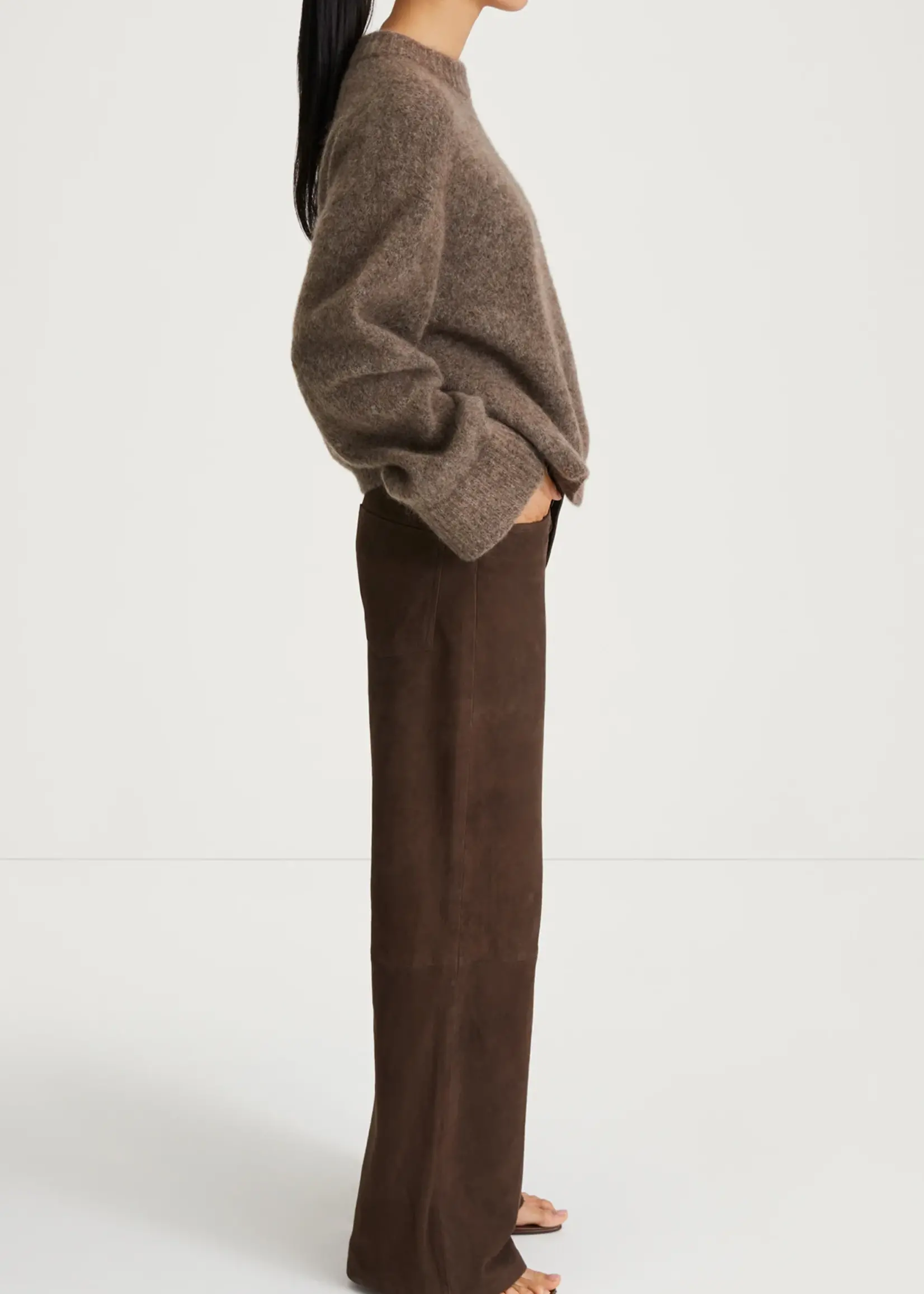 Niclas Short Sweater Brown Mohair Blend