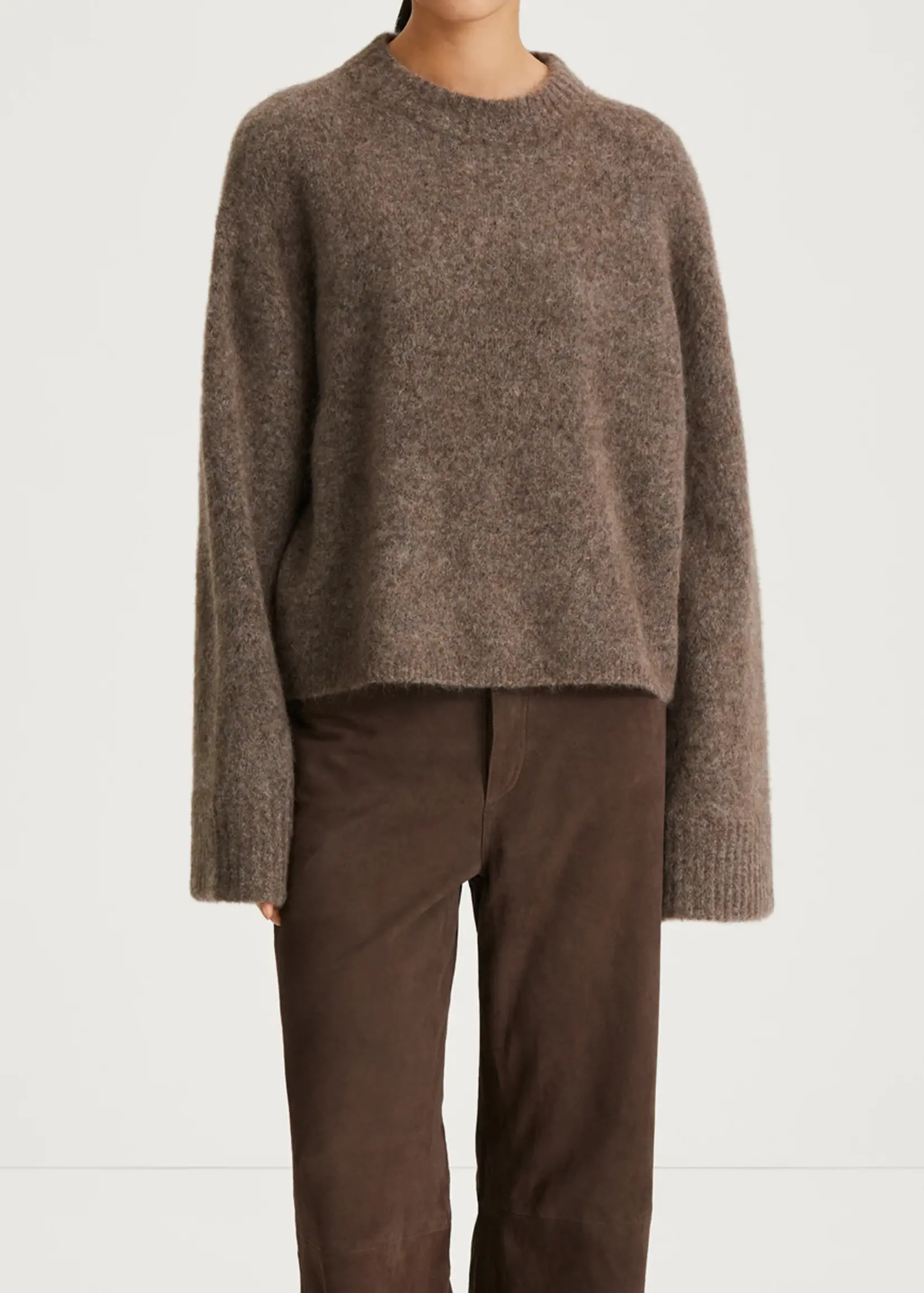 Niclas Short Sweater Brown Mohair Blend
