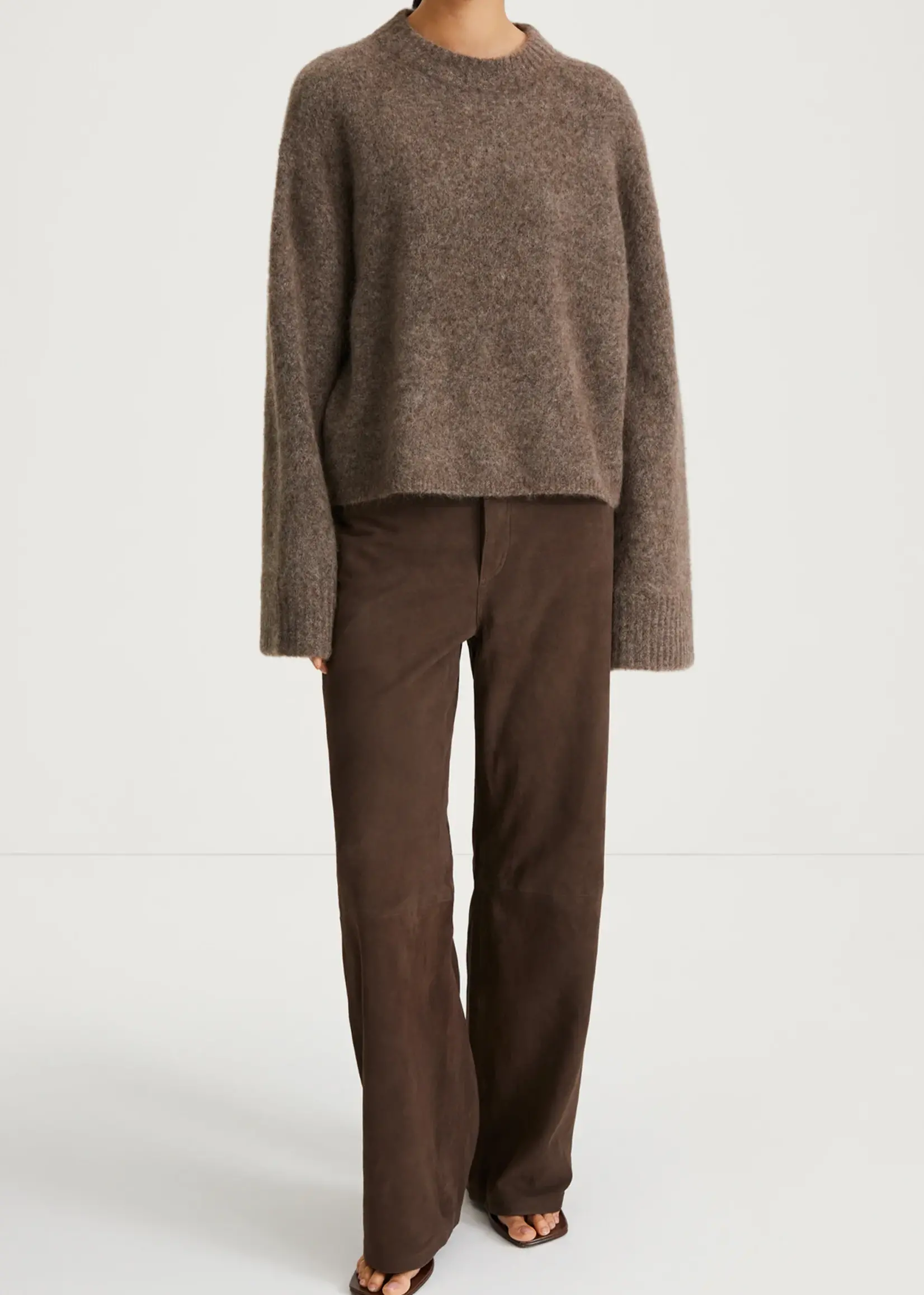 Niclas Short Sweater Brown Mohair Blend