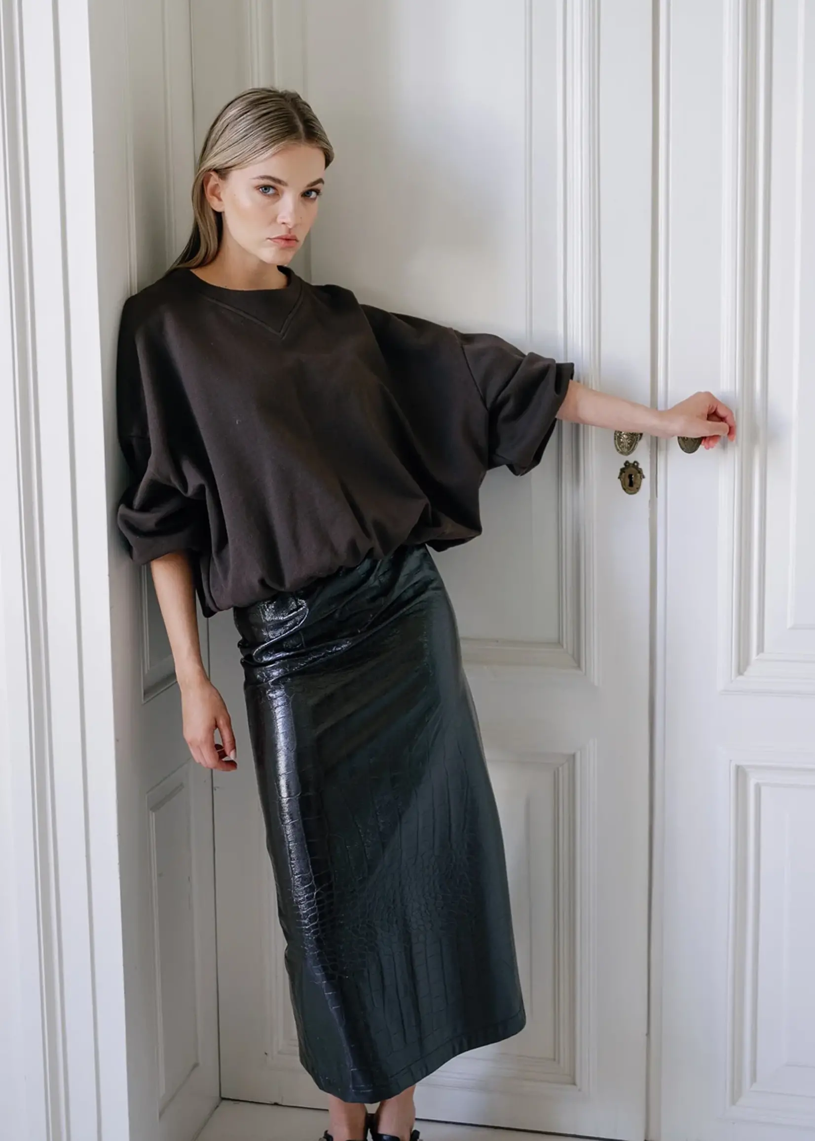 Skirt Cleo Croco Chocolat