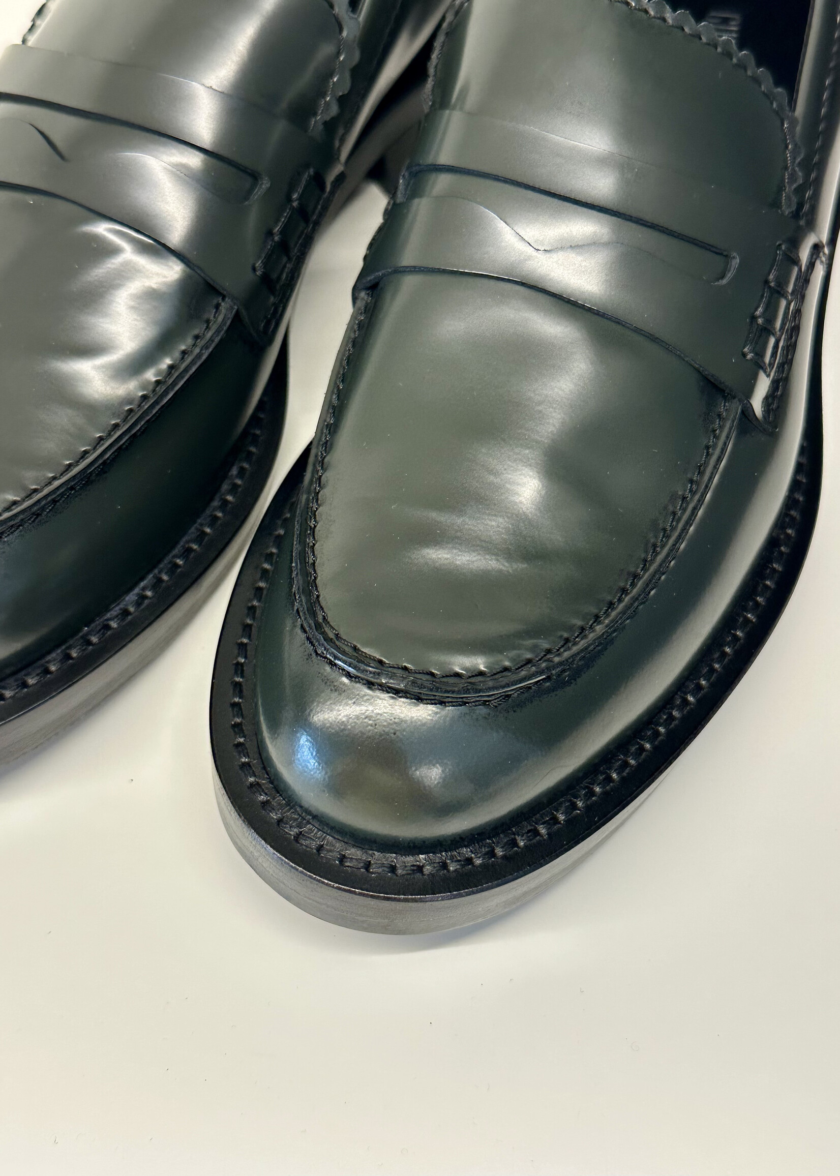 Donkergroene mocassin