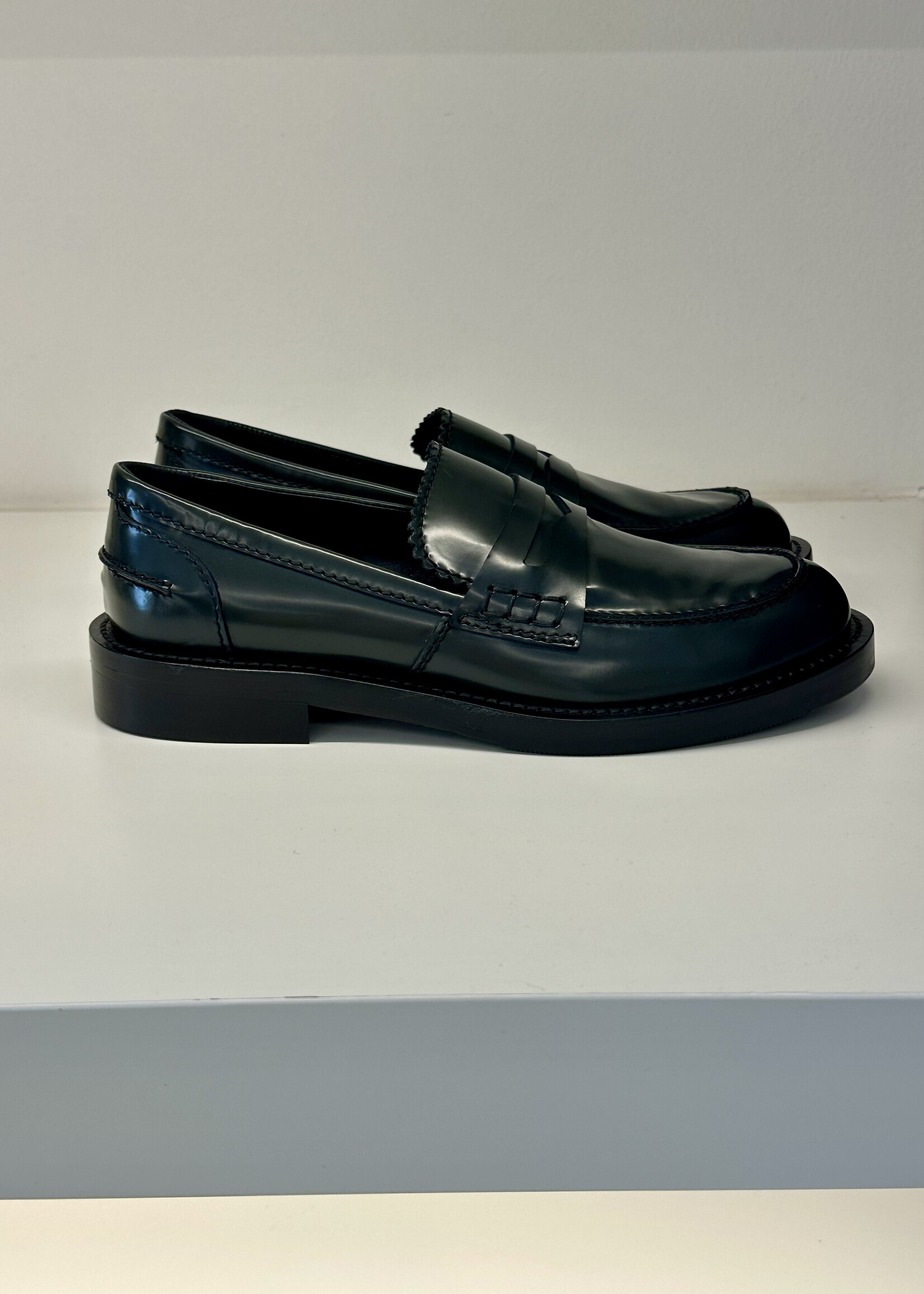 Donkergroene mocassin