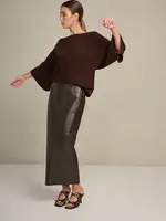 Claire Skirt Leather Chocolat