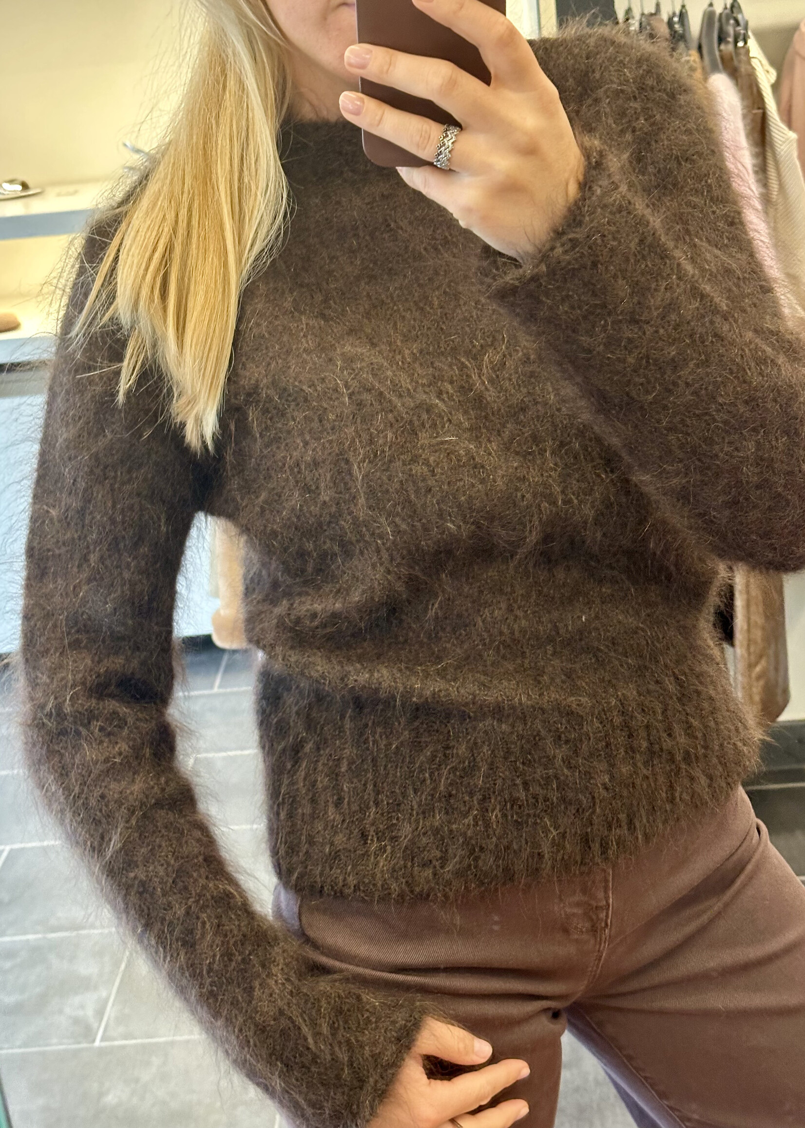 Crewneck Kid Mohair Brown