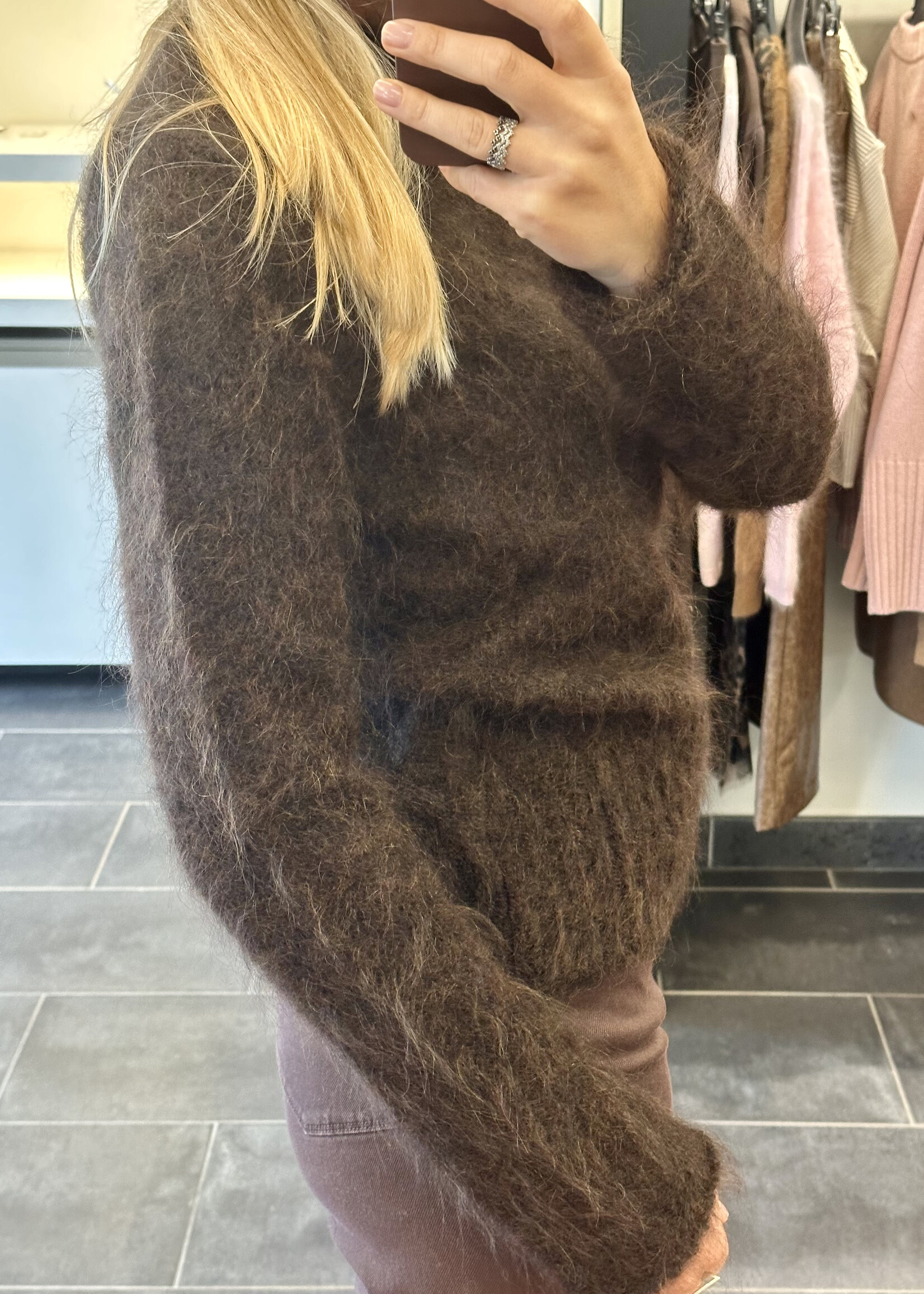 Crewneck Kid Mohair Brown