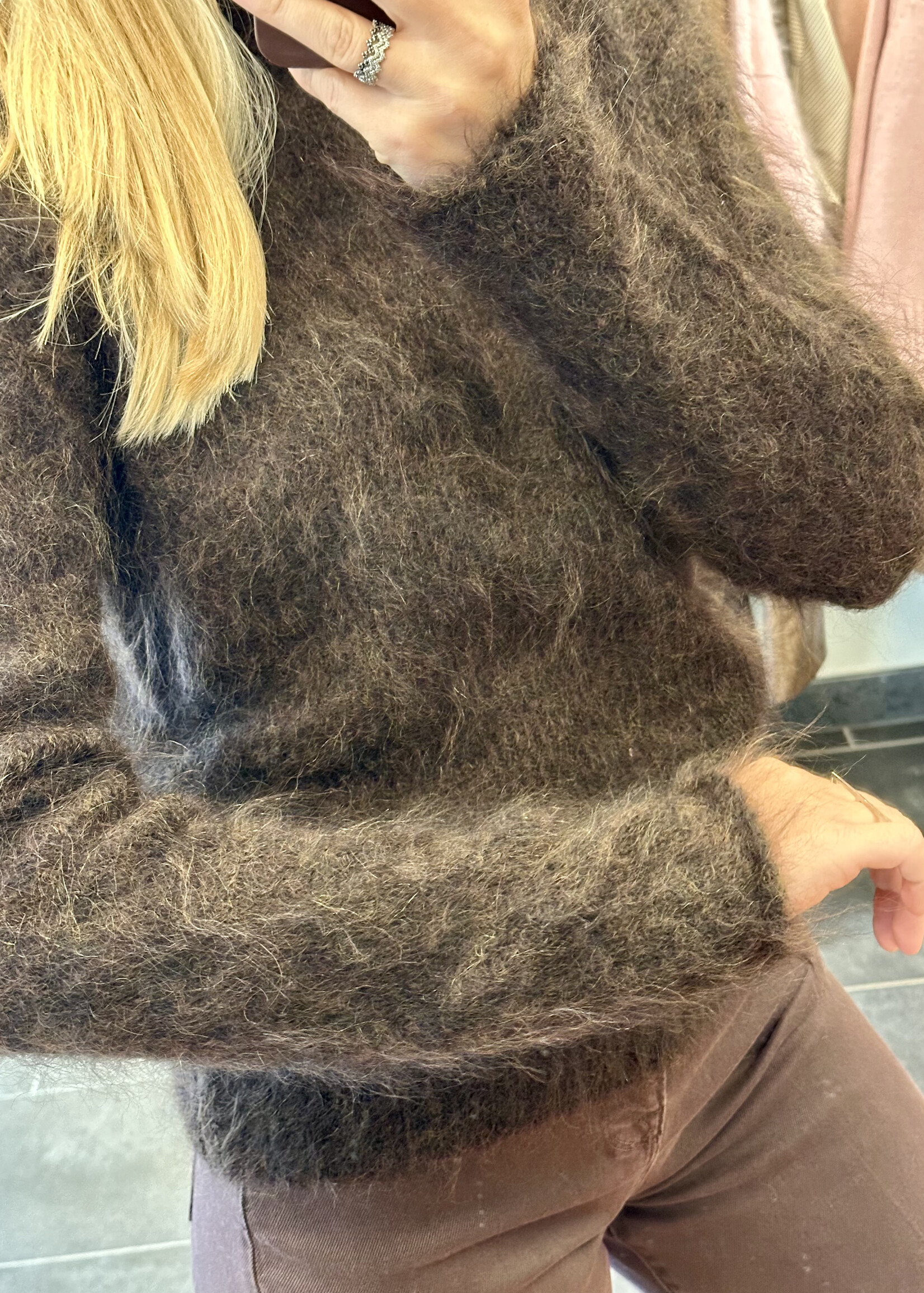 Crewneck Kid Mohair Brown